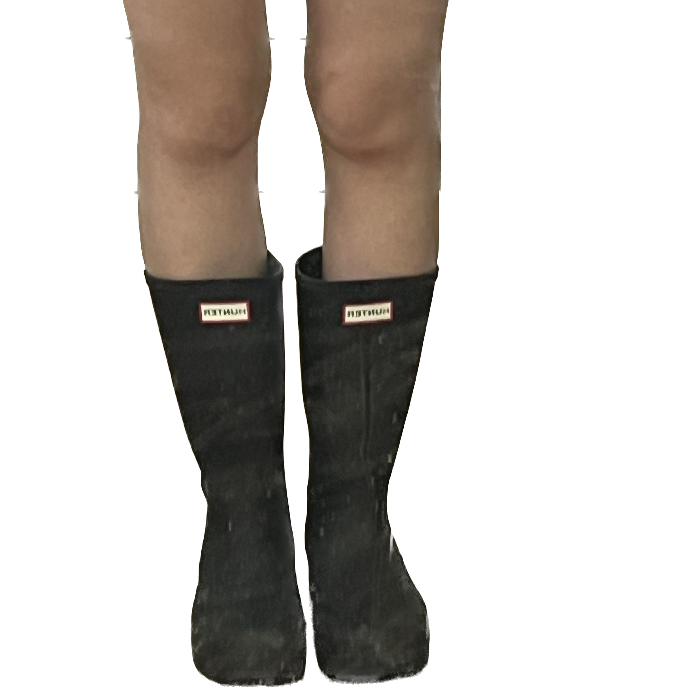 (W) Hunter Play Tall Wellington Rain Boots Black 착용 스타일