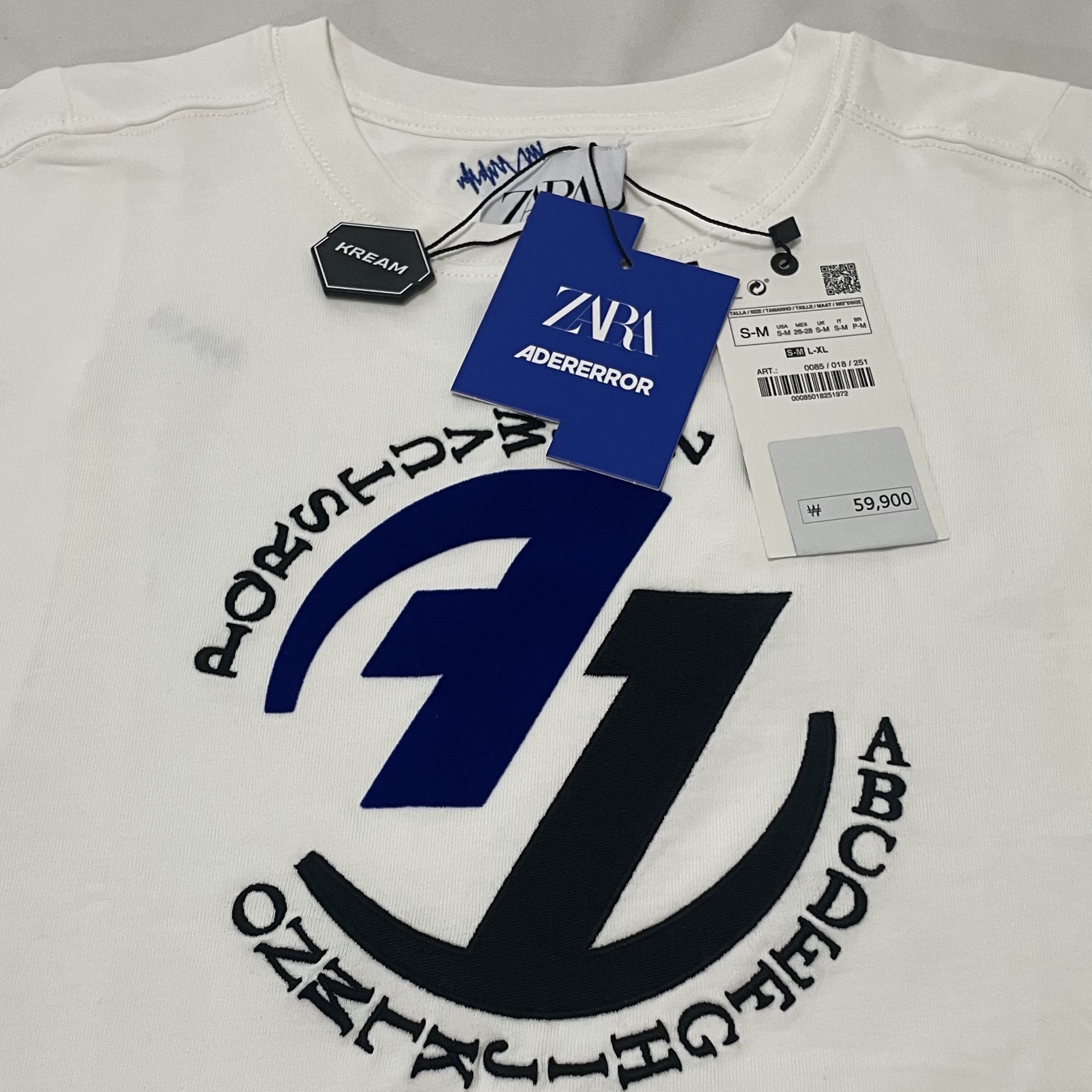 Zara x Ader Error Graphic T-Shirt White 착용 스타일