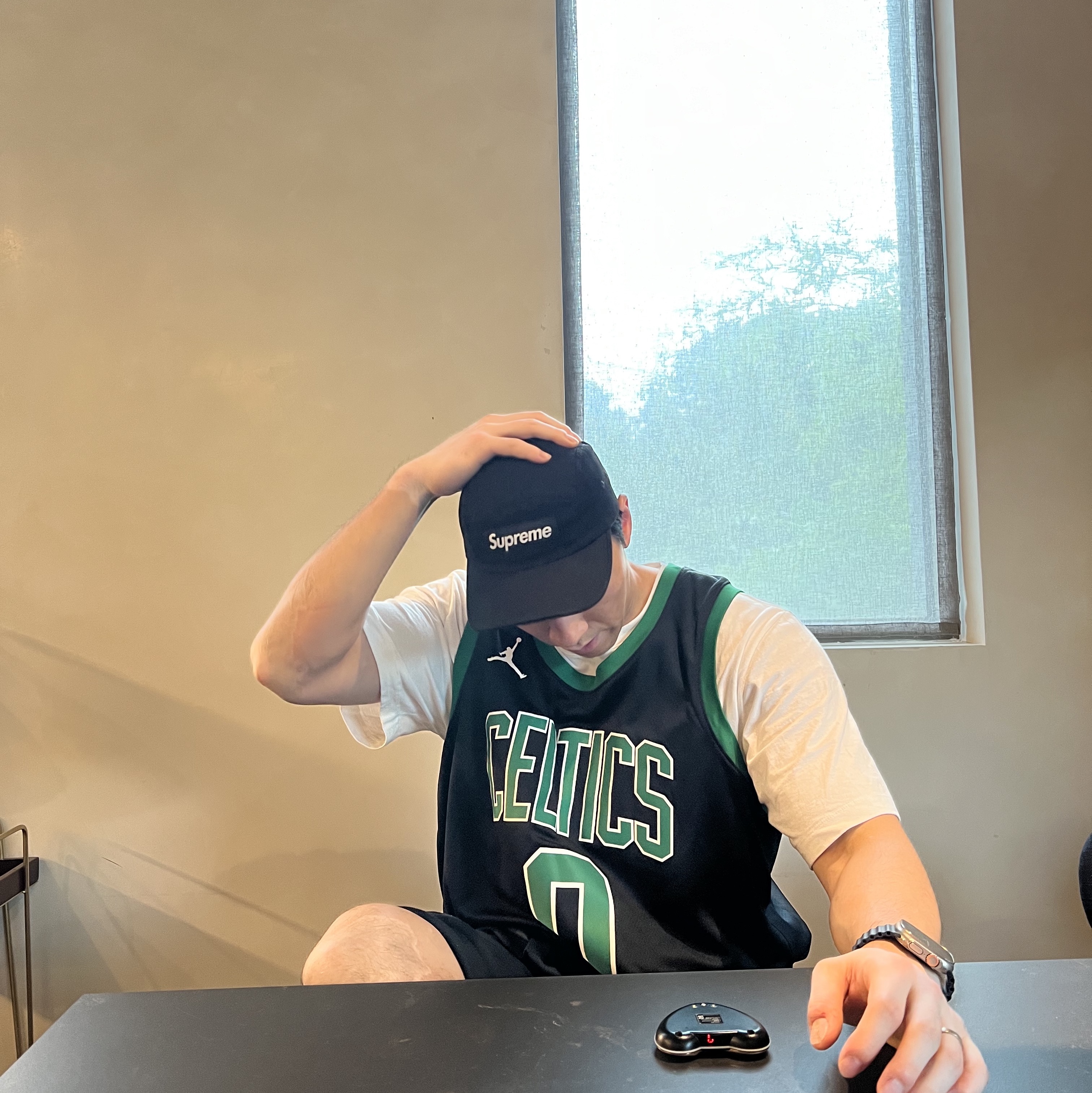 Supreme Suede Camp Cap Black - 23SS, Apple Watch Ultra 49mm Titanium Case with Ocean Band Midnight (Korean Ver.) 착용 스타일 - 1
