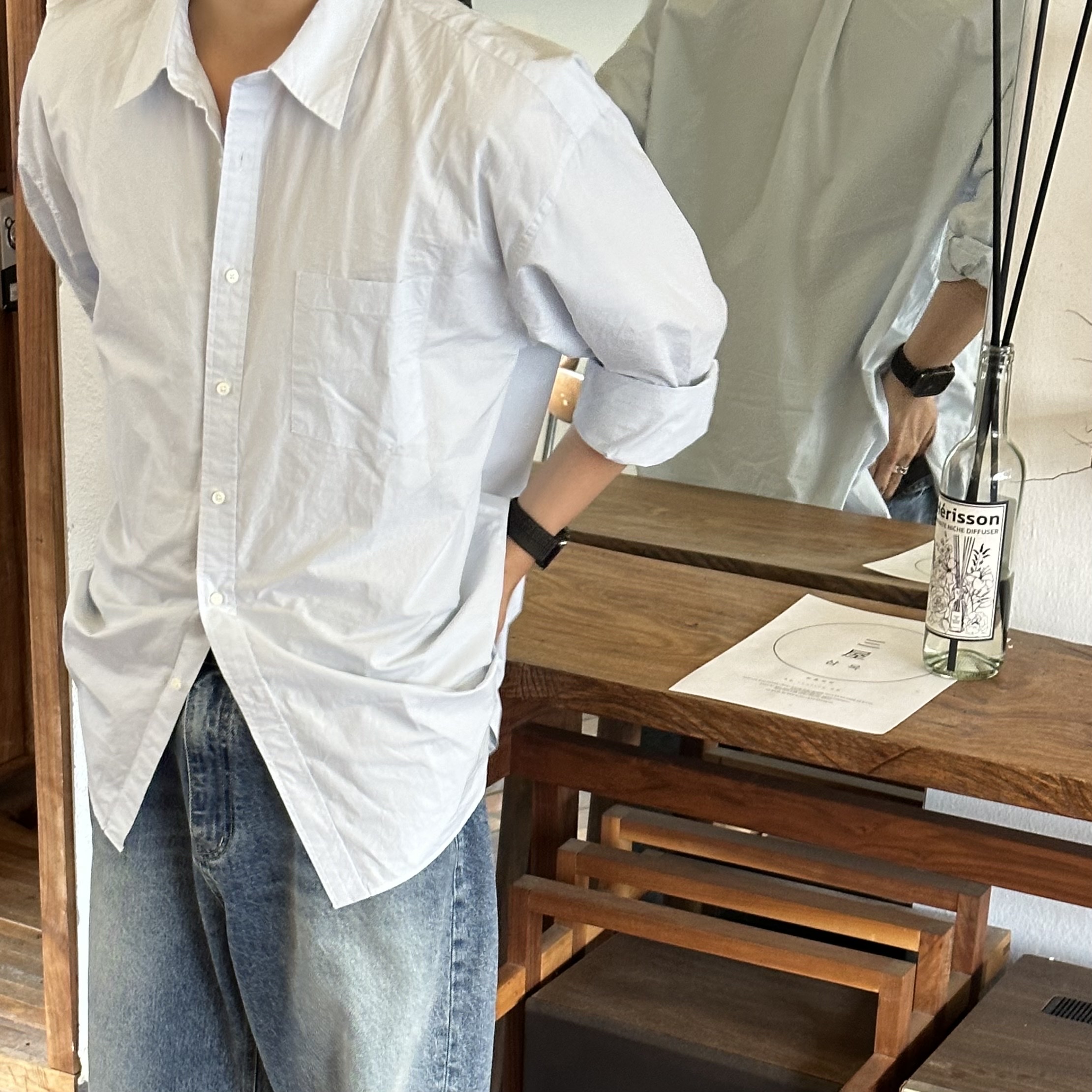 Guidi 992X Horse Full Grain Leather Derby Black 착용 스타일 - 2