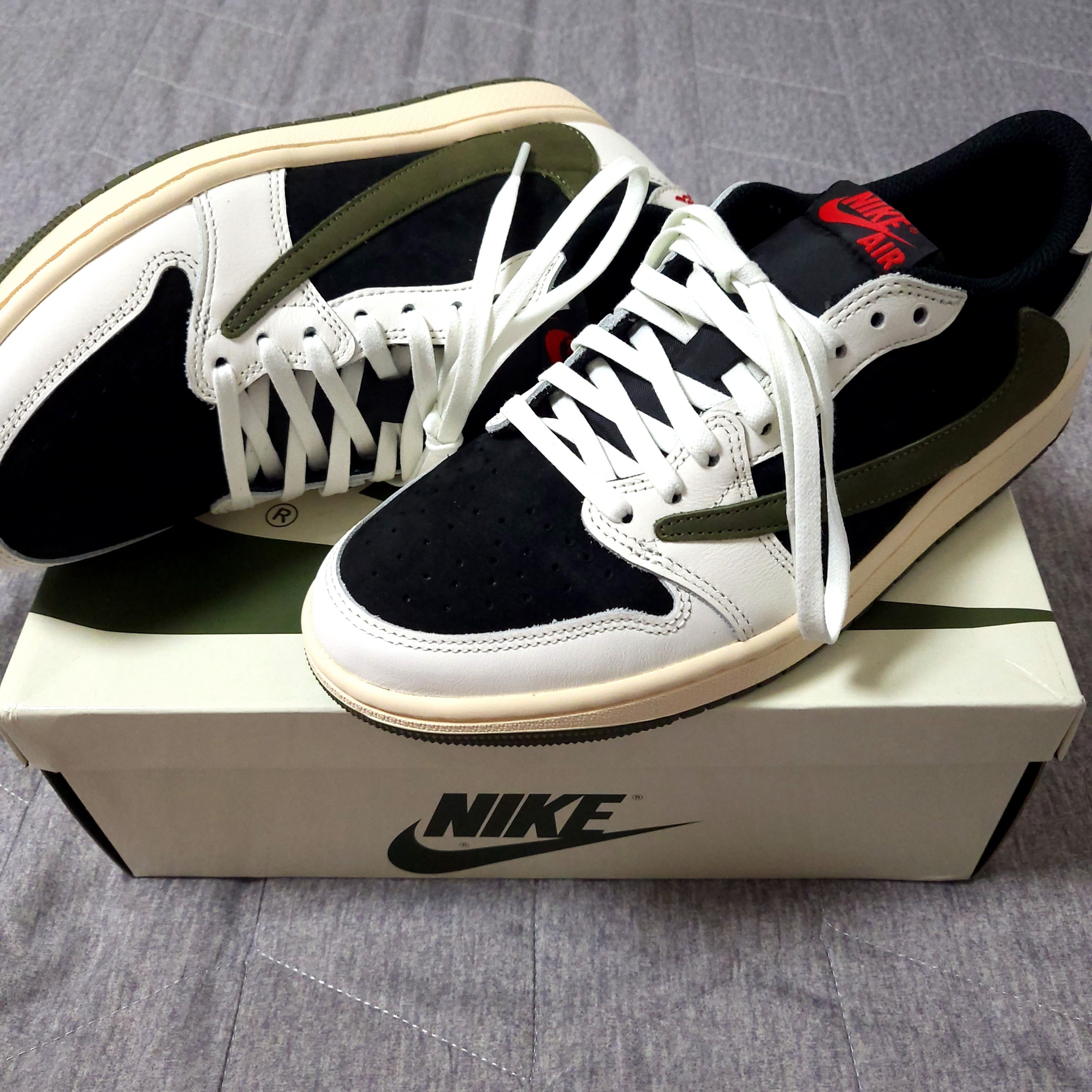 (W) Jordan 1 x Travis Scott Retro Low OG SP Medium Olive 착용 스타일