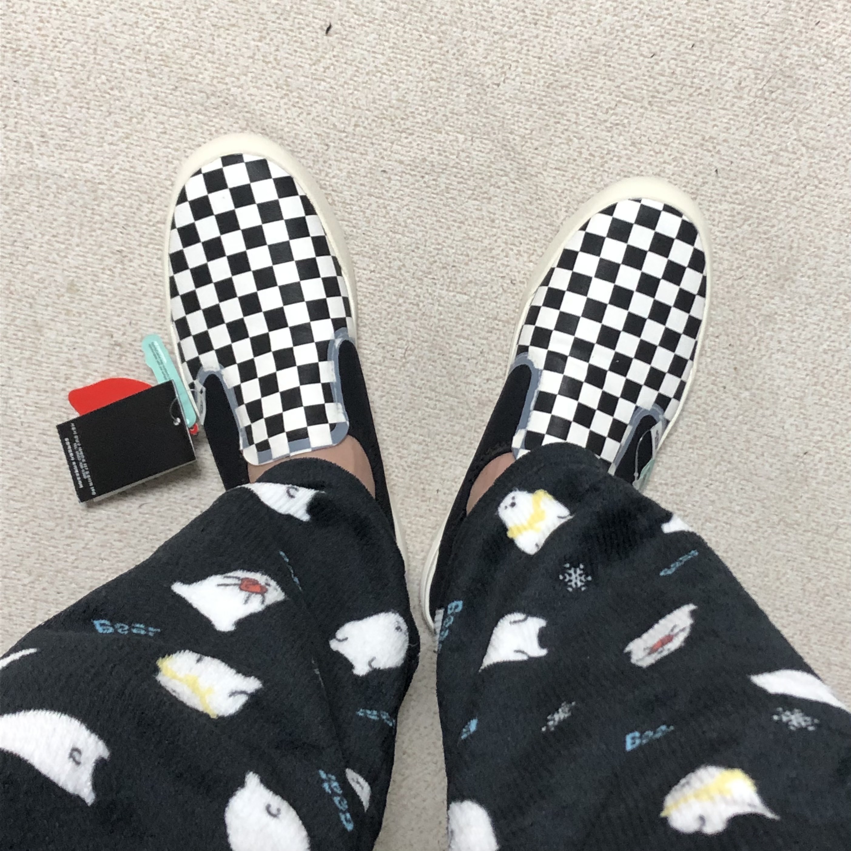 Vans Checkerboard Comfycush One Black 착용 스타일