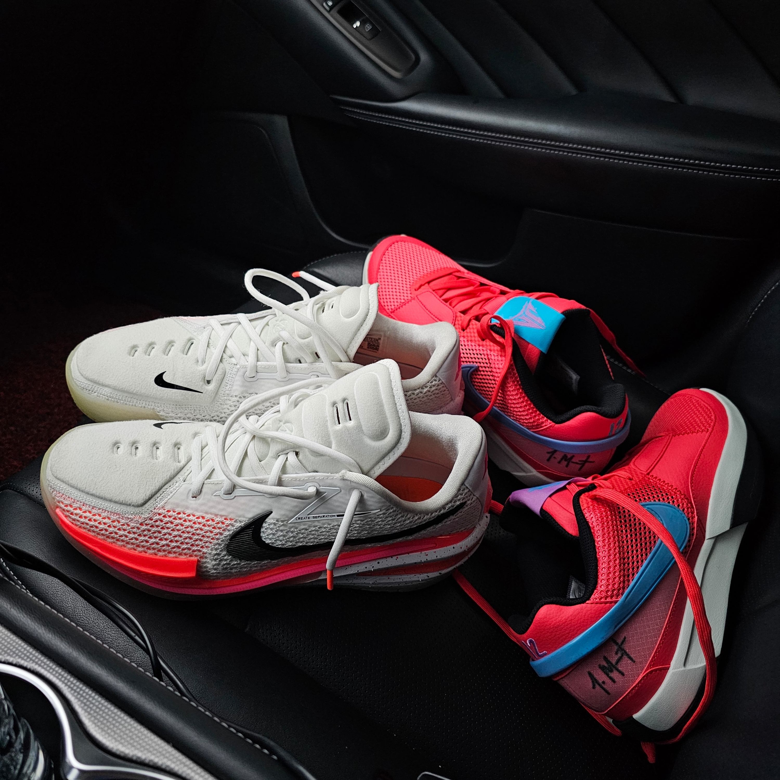 Nike Air Zoom GT Cut Bright Crimson, Nike Ja 1 EP Ember Glow 착용 스타일 - 1