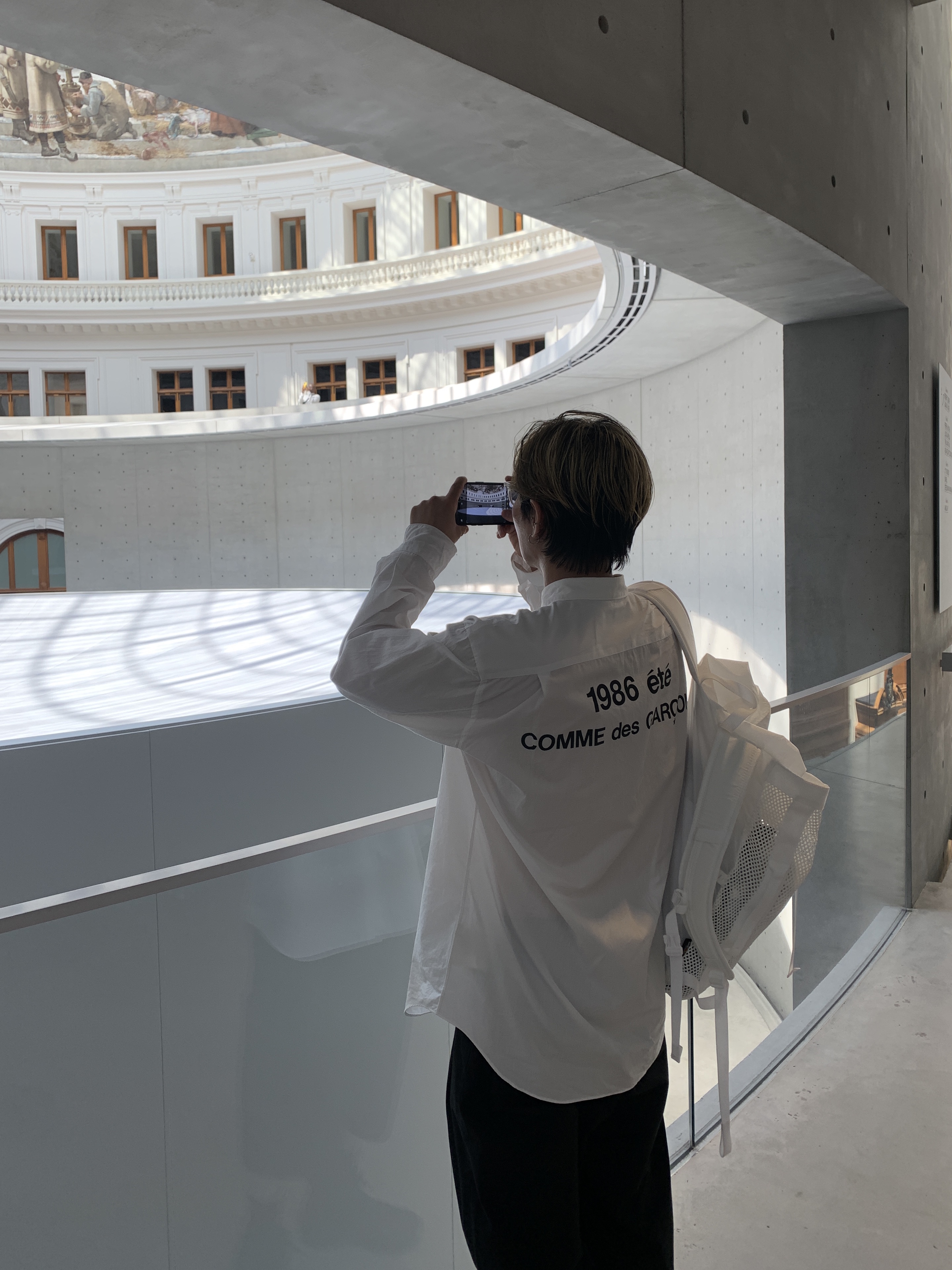 Nike x Comme des Garcons Homme Plus Air Foamposite One Black, CDG 1986 Comme Des Garcons Archive Shirt White 착용 스타일 - 2