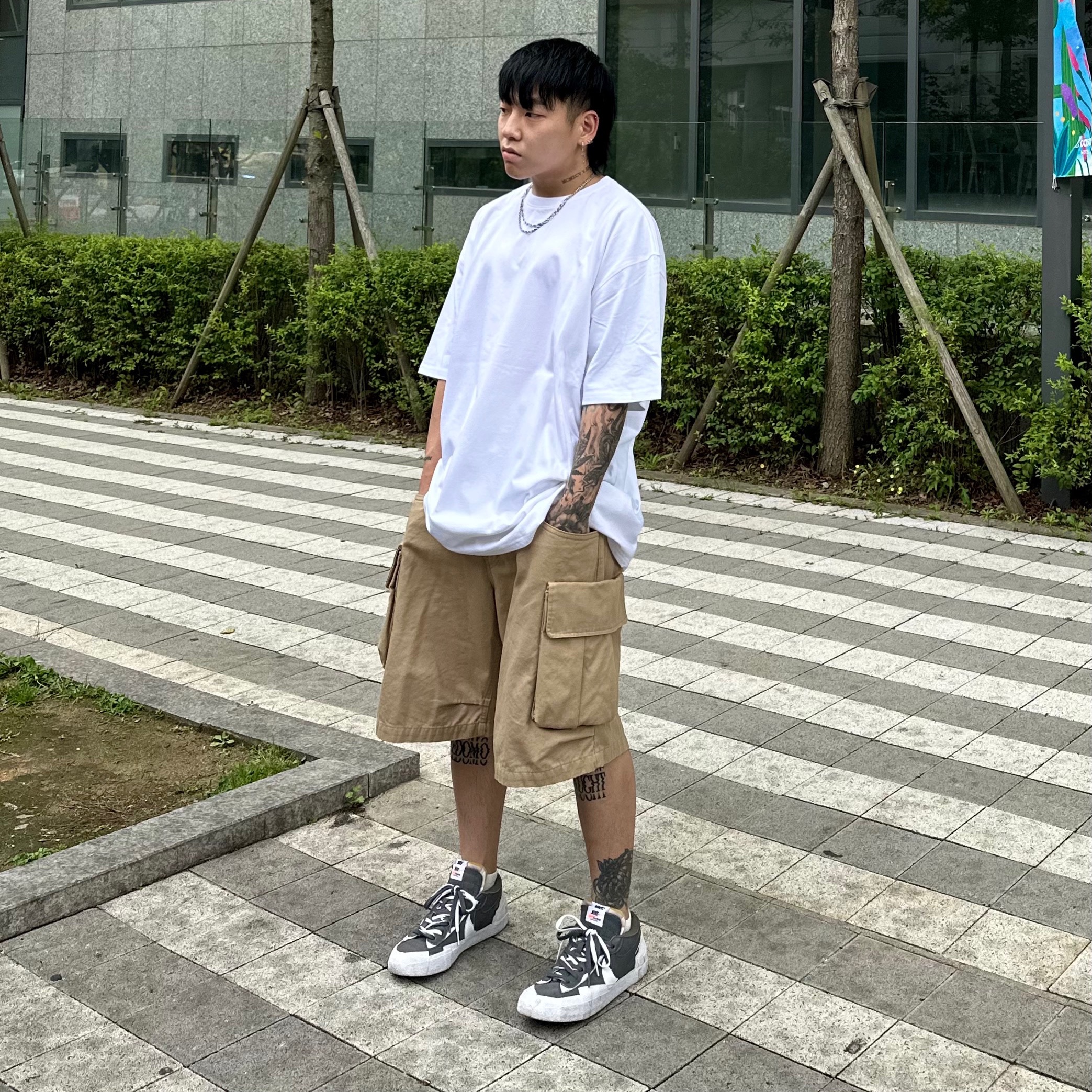 Nike x Sacai Blazer Low Iron Grey 착용 스타일 - 4