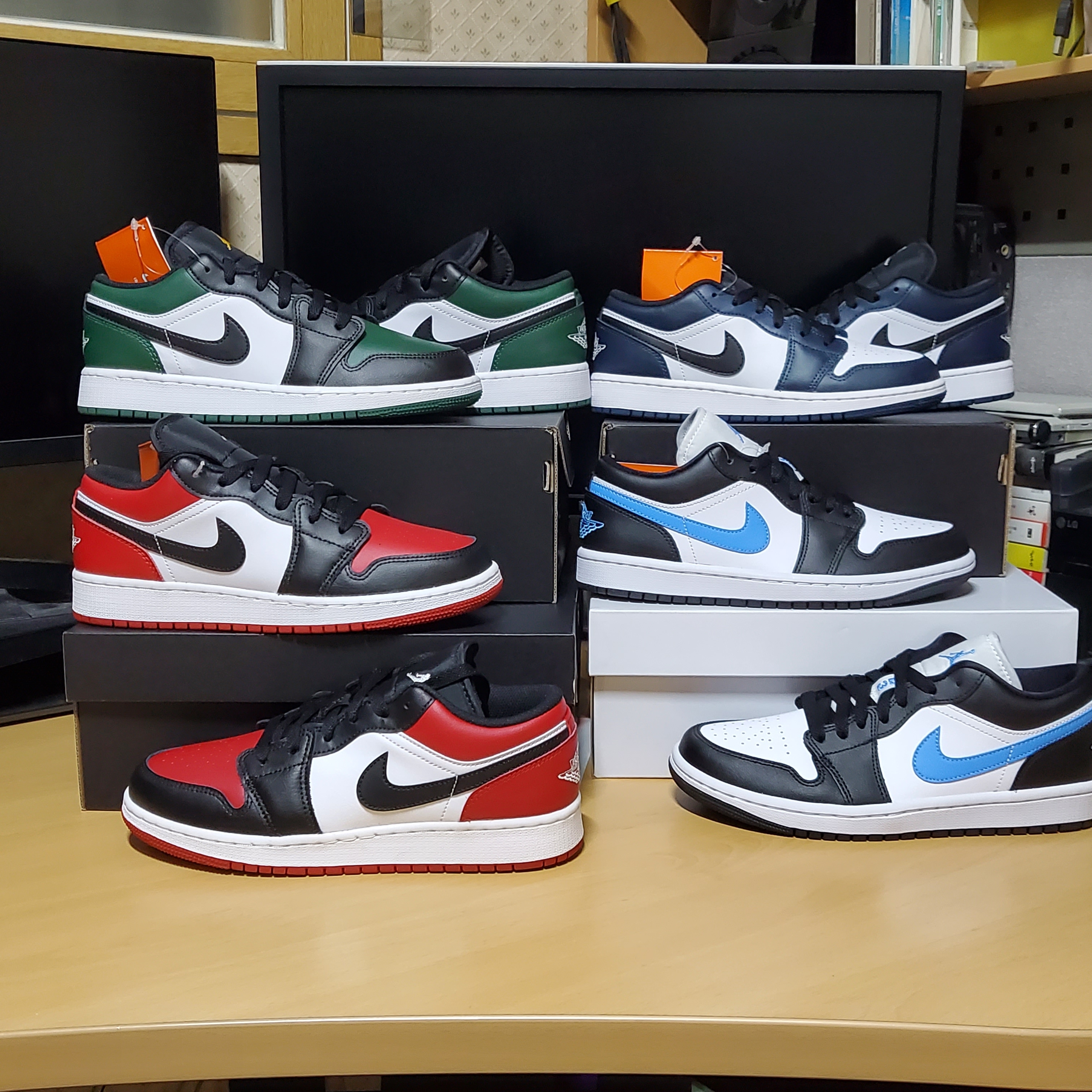 Jordan 1 Low Green Toe, Jordan 1 Low Bred Toe 착용 스타일