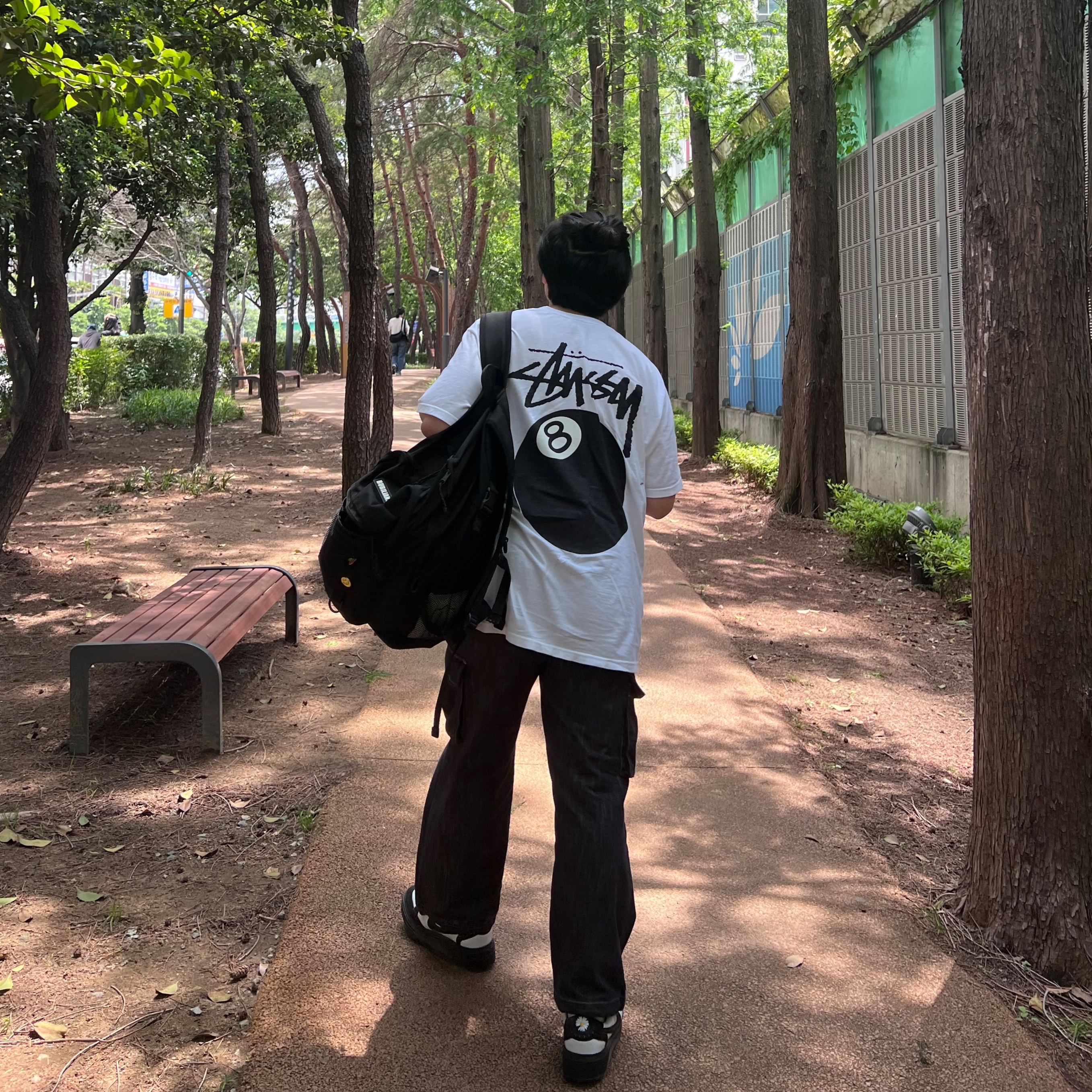 Nike x Peaceminusone Kwondo1 Black and White, Stussy 8 Ball T-Shirt White - 22SS 착용 스타일