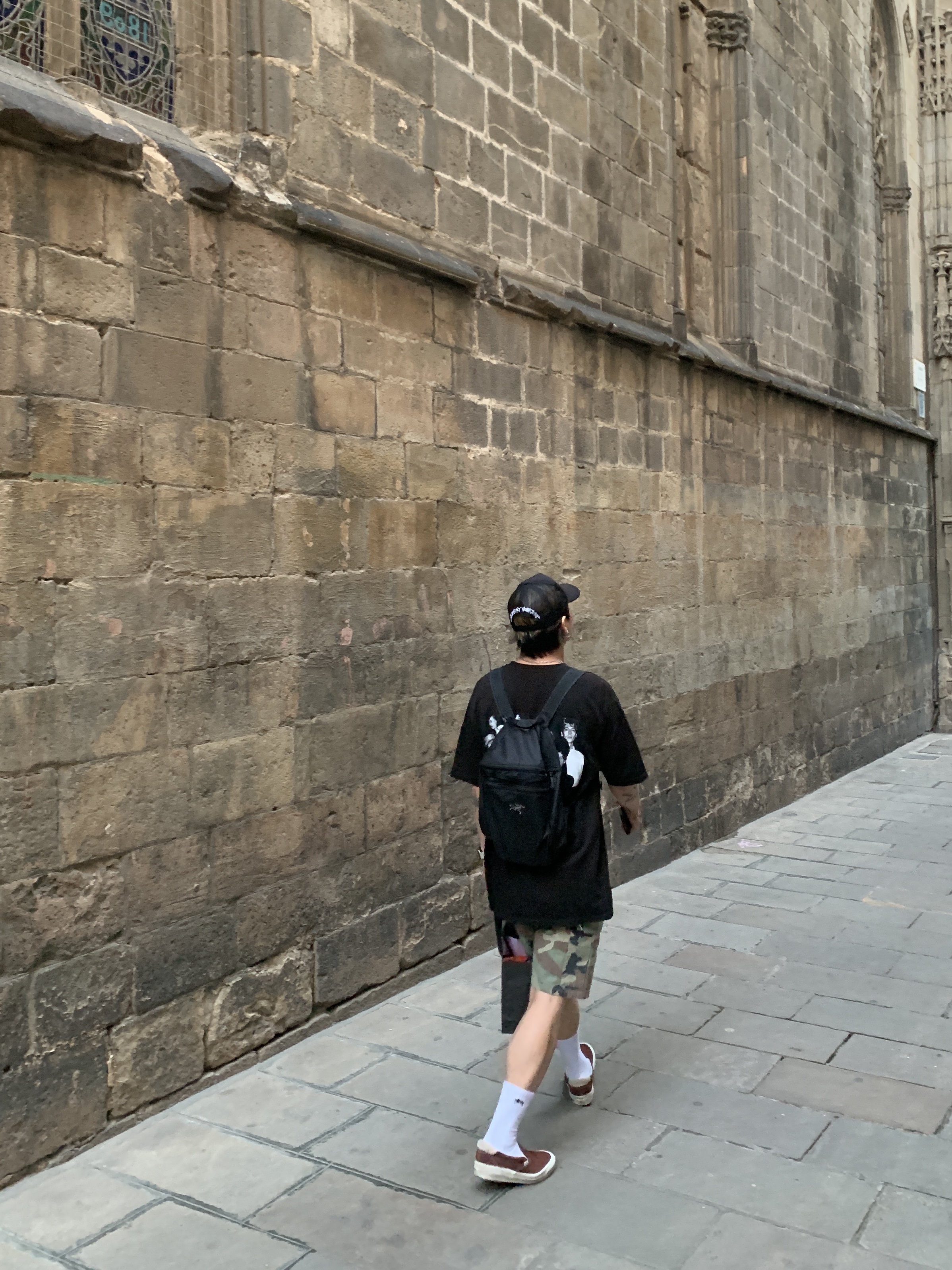 Stussy x Martine Rose Collage Pigment Dyed T-Shirt Black, Stussy Ripstop Cargo Beach Shorts Camo 착용 스타일 - 5