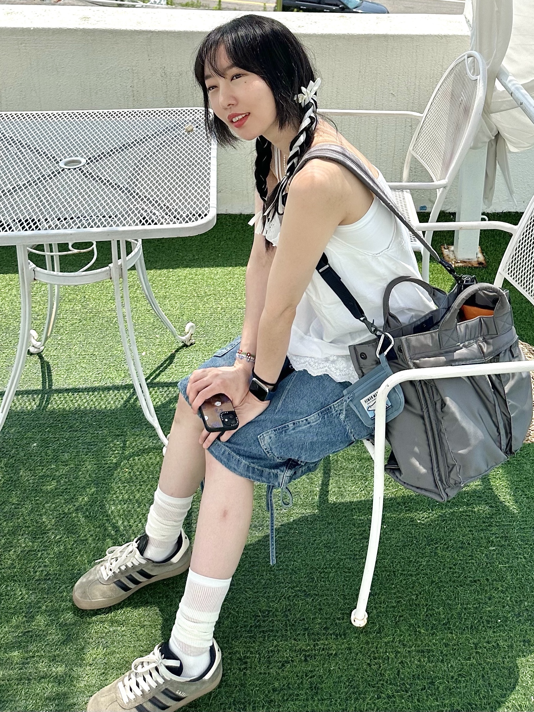Human Made Nylon Card Case Blue, Porter PX Tanker 2Way Vertical Tote Bag L Black 착용 스타일 - 4