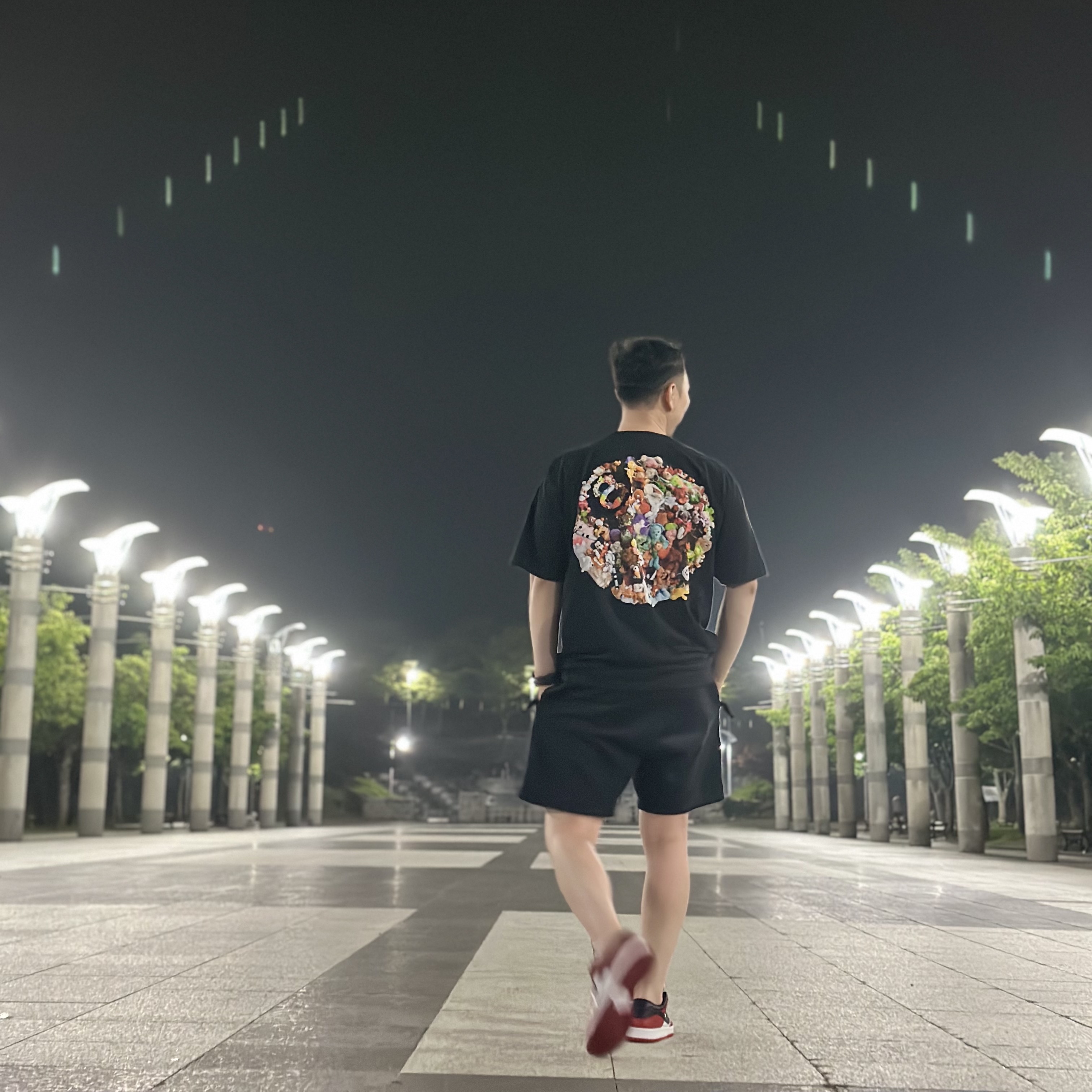 Stussy Plush T-Shirt Black, Nike SB Dunk Low Pro Chicago 착용 스타일 - 1