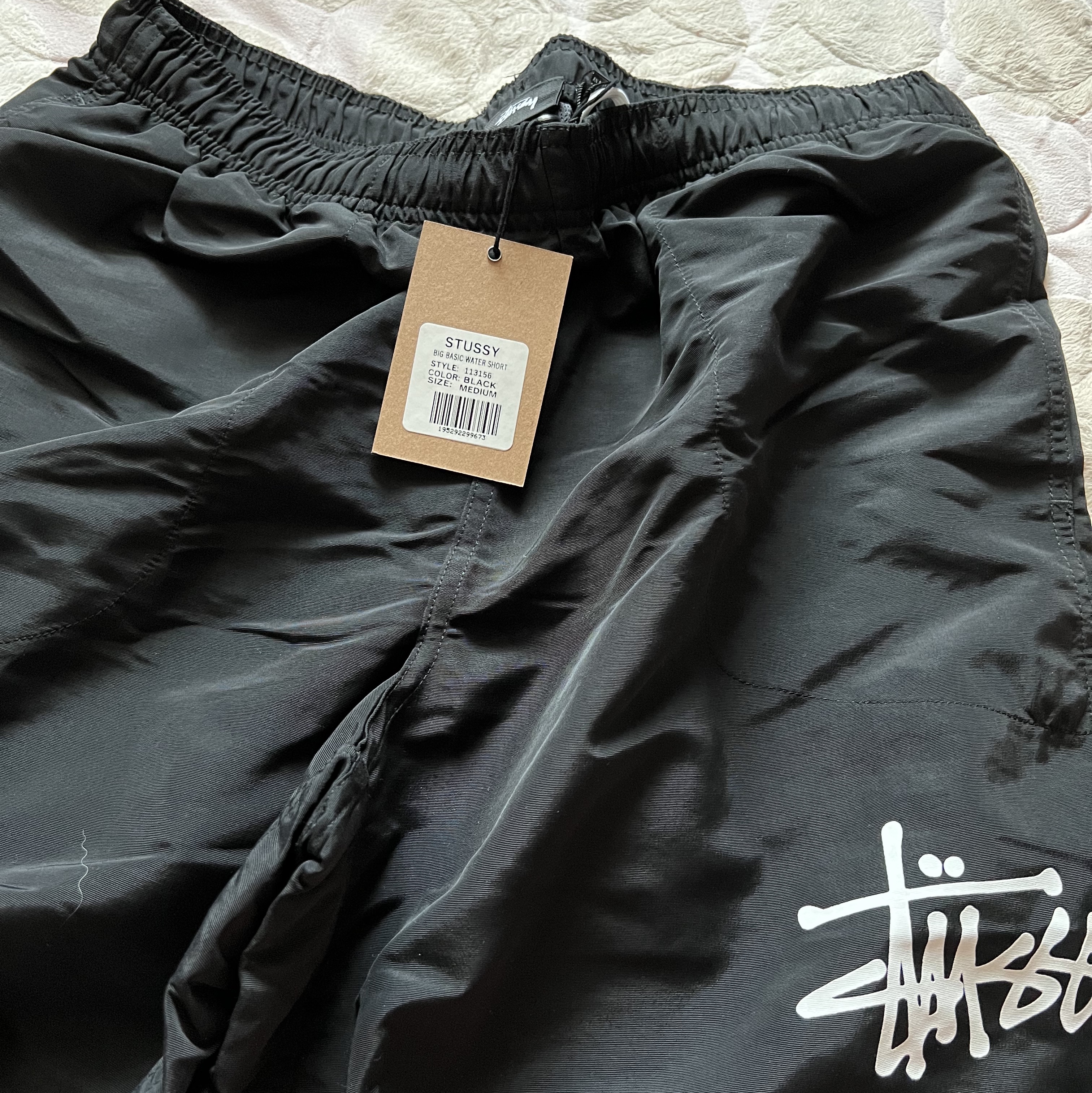 Stussy Big Basic Water Shorts Black 착용 스타일