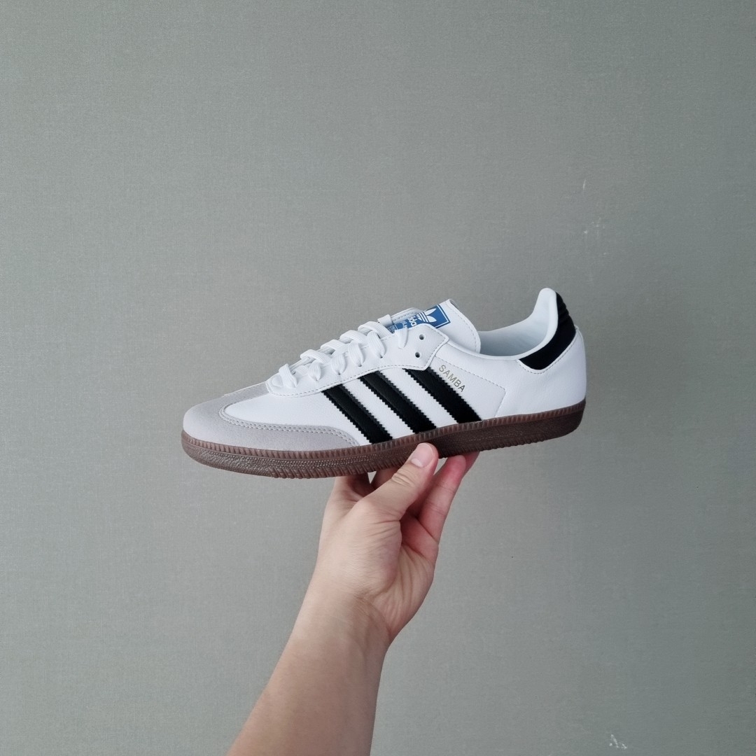 Adidas Samba Vegan White Black 착용 스타일