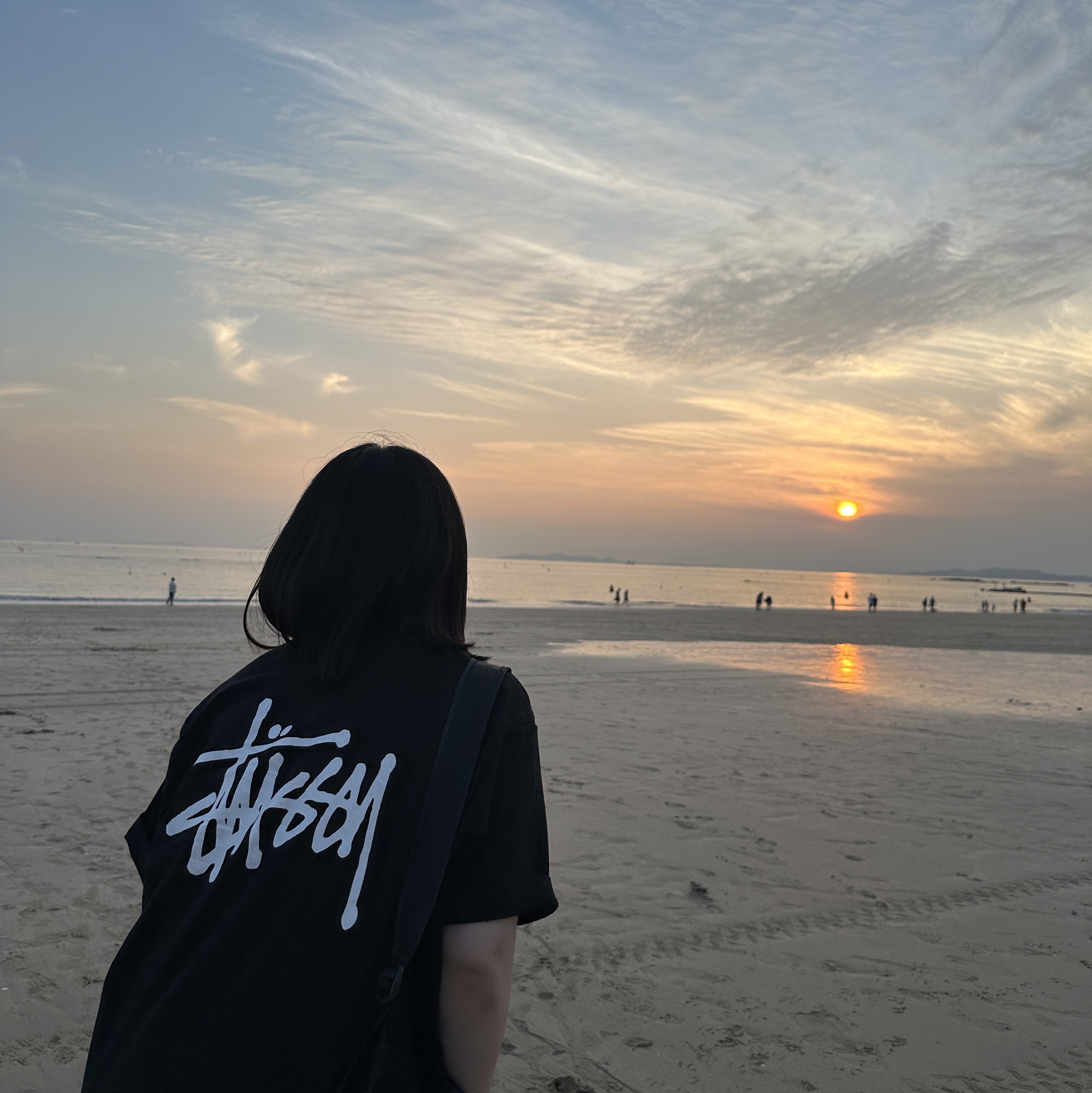 (W) Nike Dunk Low Disrupt 2 Black White, Stussy Basic Stussy T-Shirt Black 2023 착용 스타일 - 2