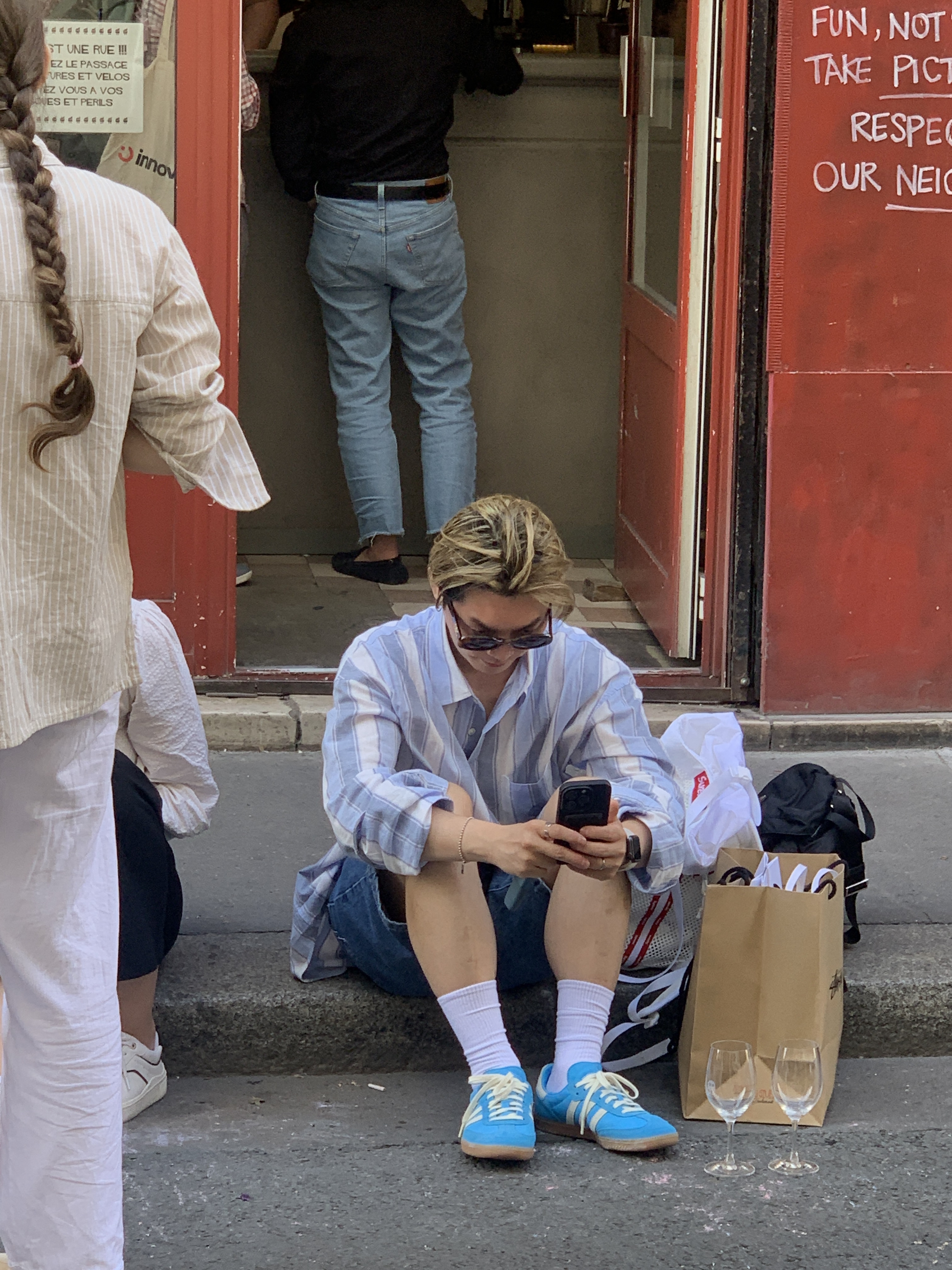 Adidas x Sporty & Rich Samba Blue Rush Cream White, Supreme Mesh Backpack White - 23SS 착용 스타일 - 4