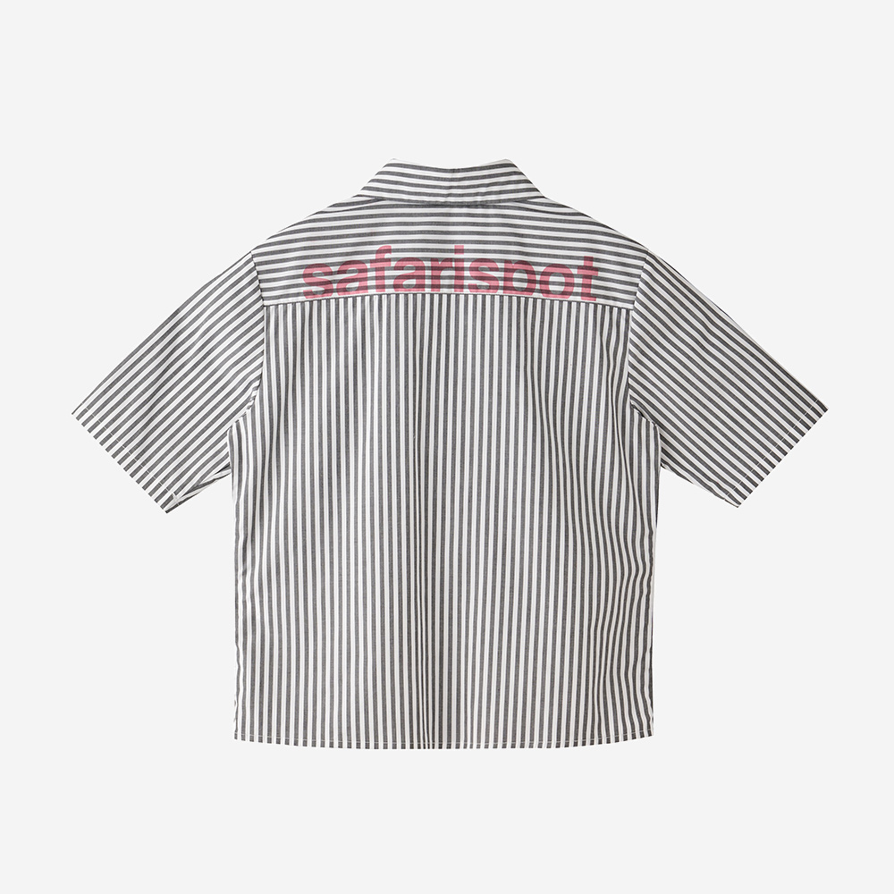 사파리스팟 우먼 1/2 티켓팅 스트라이프 포켓 셔츠 블랙(Safarispot Women 1/2 Ticketing Stripe Pocket Shirts Black) - 2