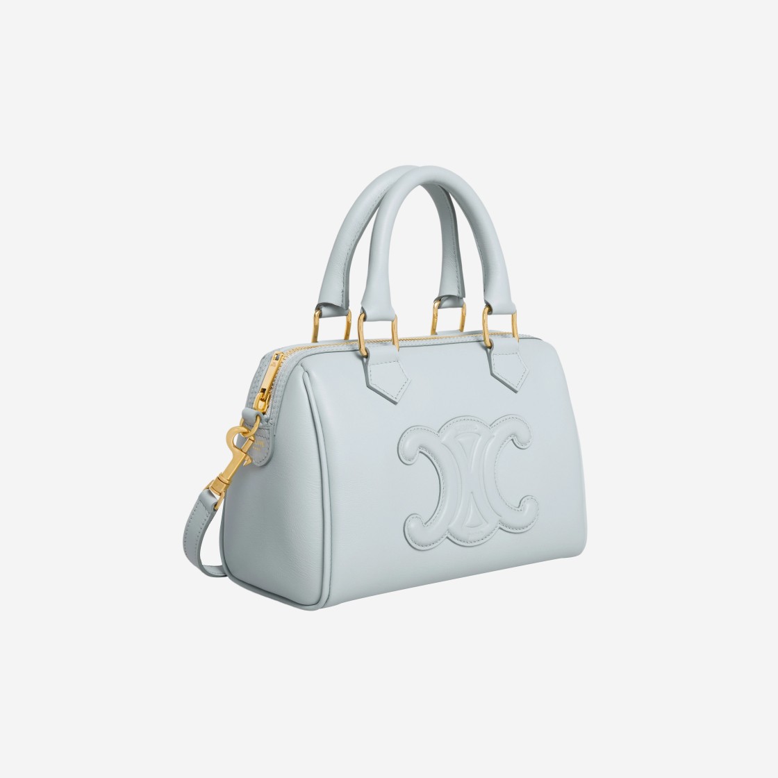 Celine Small Boston Cuir Triomphe in Smooth Calfskin Soft Blue 상세 이미지 2