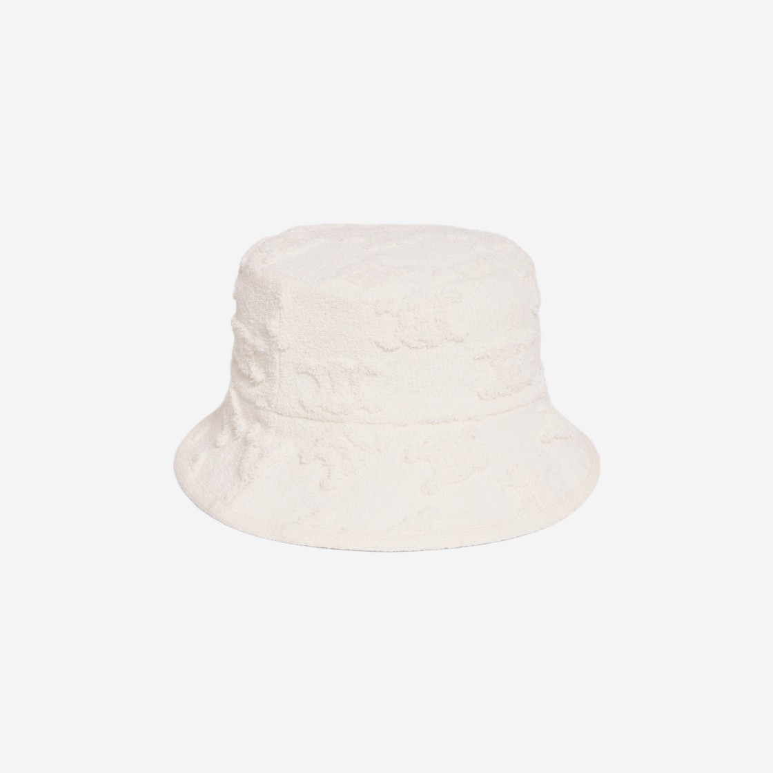 (W) Celine Triomphe Bucket Hat in Cotton Boucle Off White 상세 이미지 1