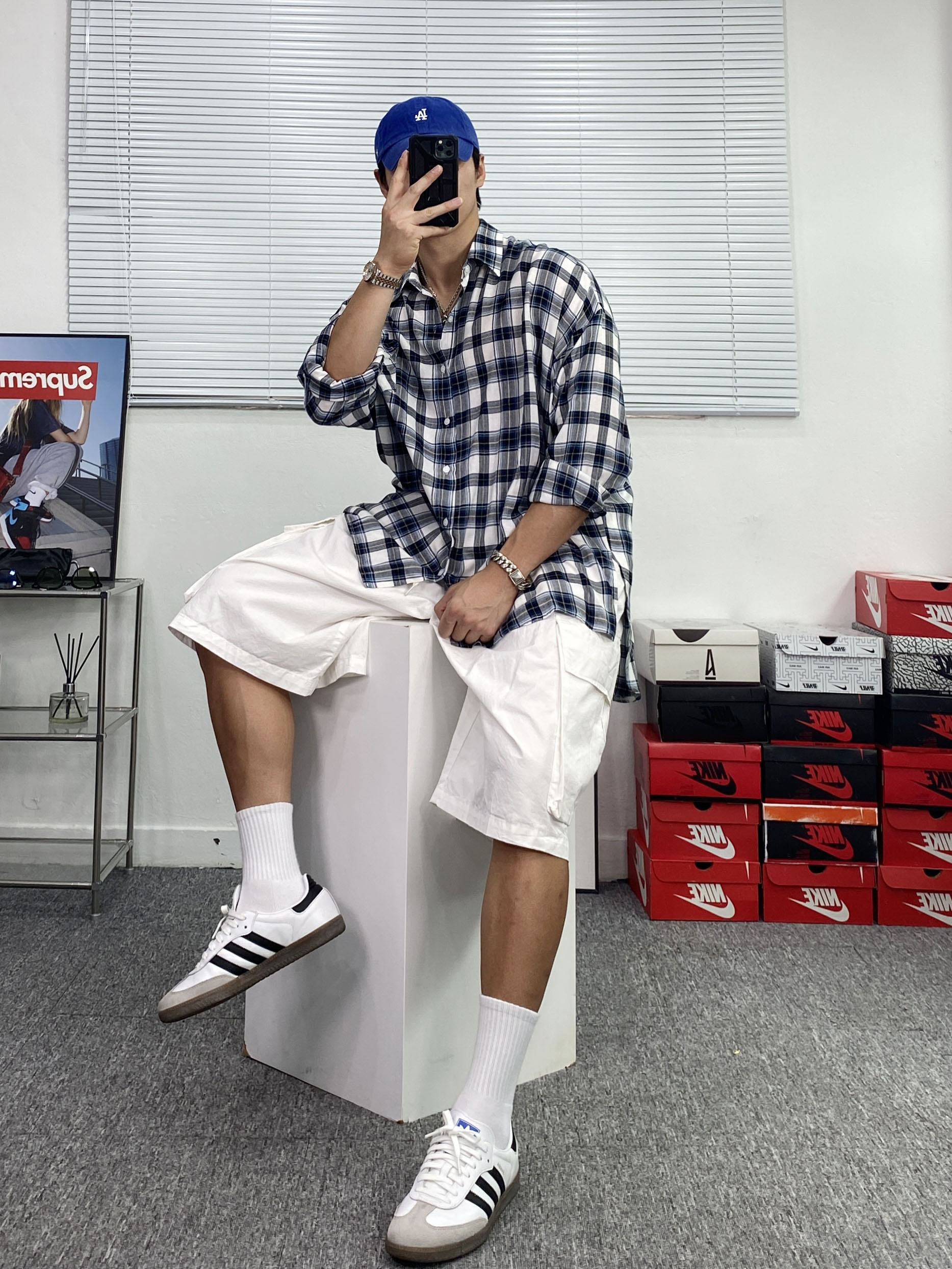 Adidas Samba OG Cloud White 착용 스타일 - 4