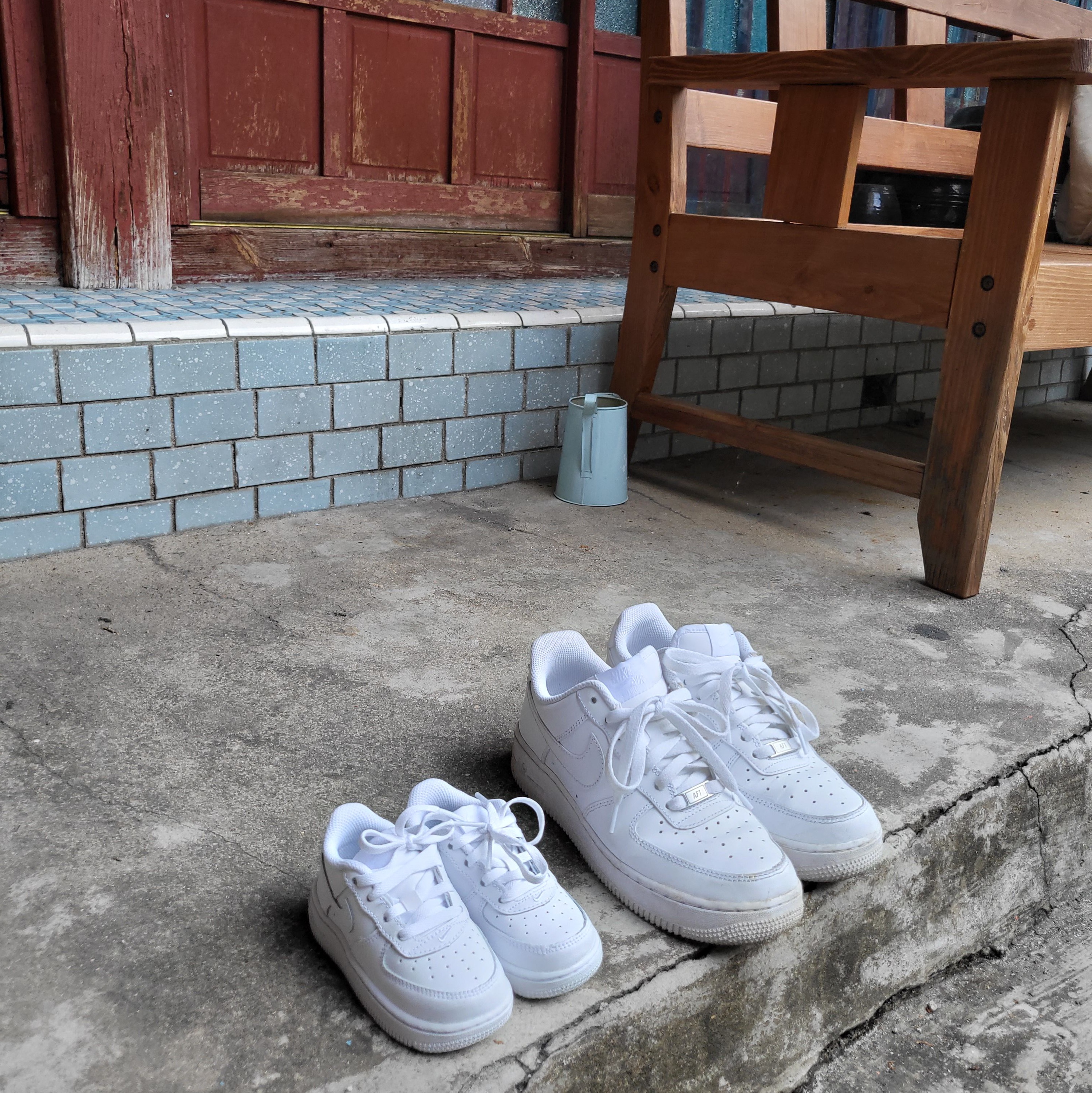 Nike Air Force 1 '07 Low White, (TD) Nike Force 1 LE White 착용 스타일