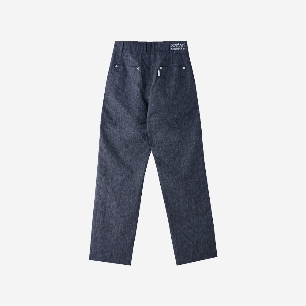 사파리스팟 우먼 1/2 티켓팅 린넨 데님 팬츠 인디고(Safarispot Women 1/2 Ticketing Linen Denim Pants Indigo) - 2