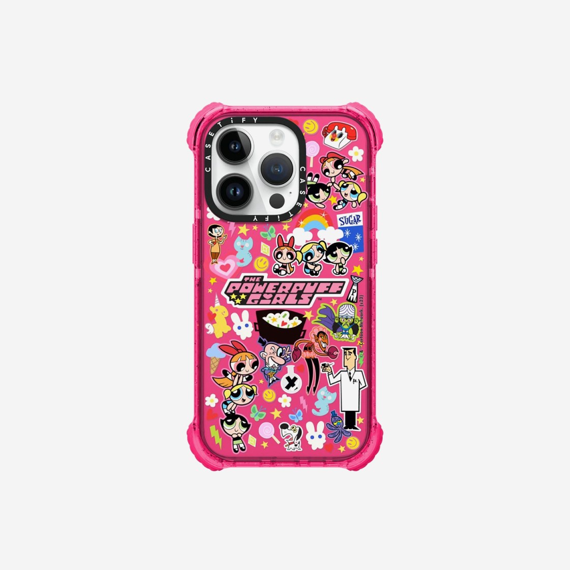 Casetify x The Powerpuff Girls iPhone Stickermania Ultra Impact Bumper Case Sheer Bubblegum 상세 이미지 1