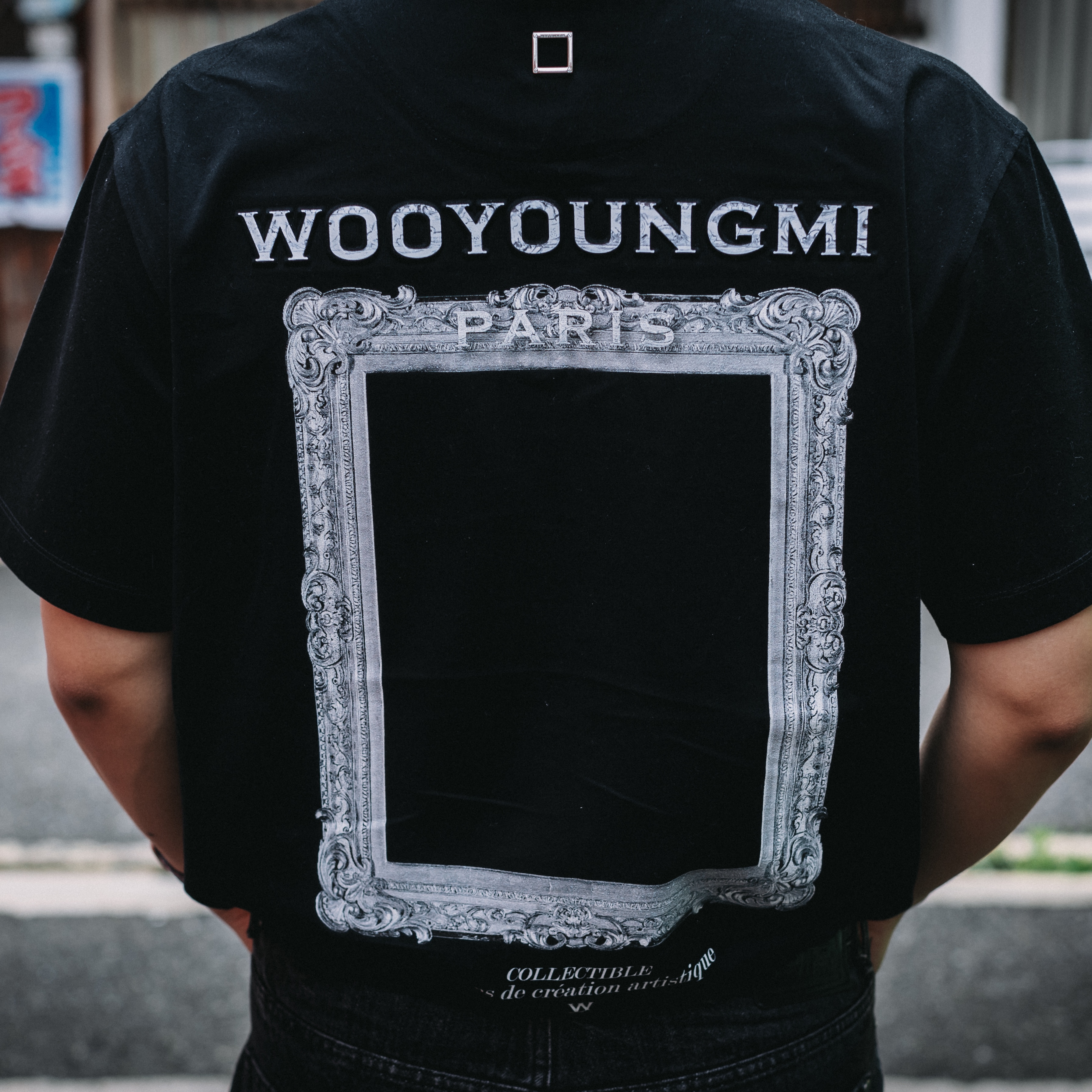 Wooyoungmi Frame Back Logo T-Shirt Black - 23SS 착용 스타일