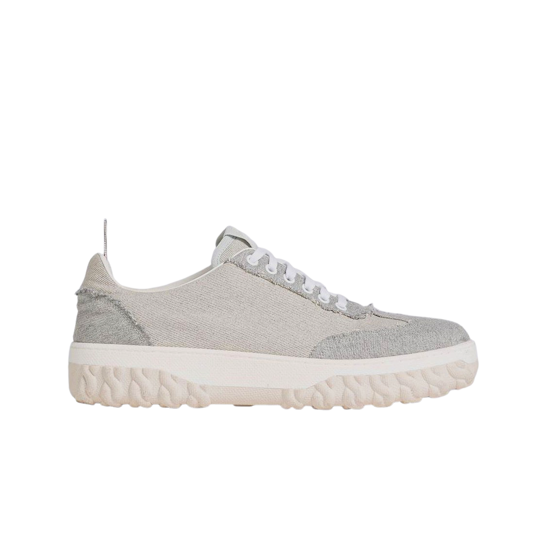 톰브라운 프레이드 캔버스 케이블 솔 필드 슈즈 메드 그레이(Thome Browne Frayed Canvas Cable Knit Sole Field Shoes Med Grey) - 1
