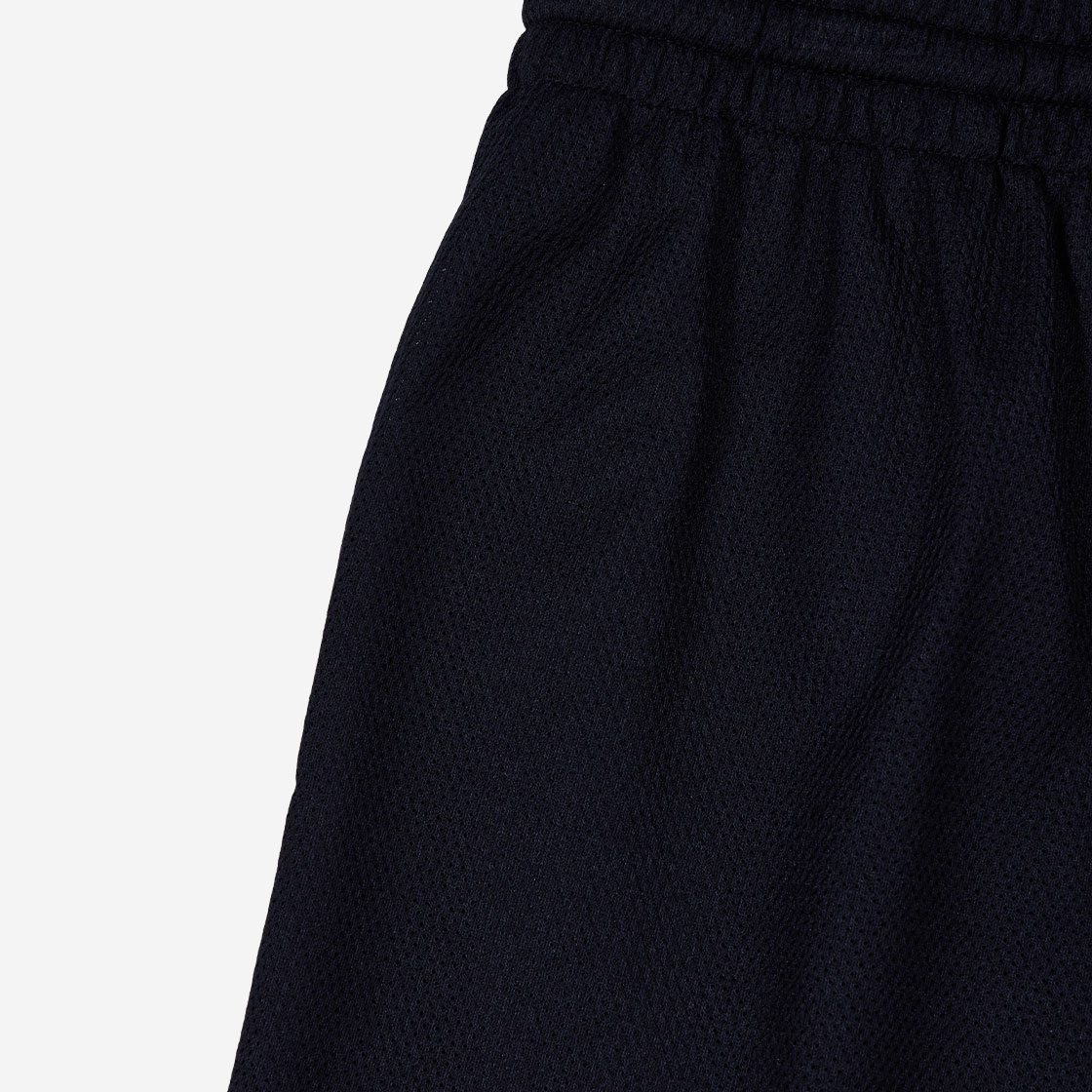 ◆THE MUSEUM VISITOR◆ LOGO STITCHED MESH SHORTS BLACK 08301 IMG-20191014-113544-9580-