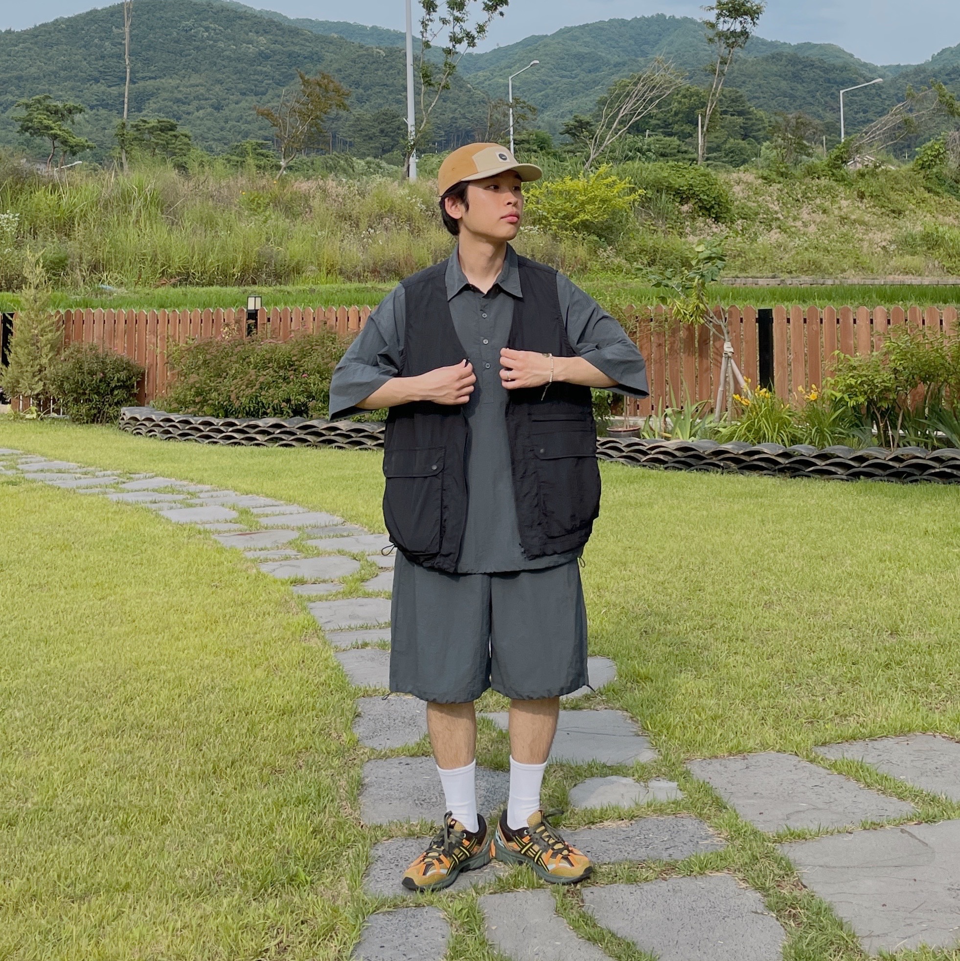 Asics x Andersson Bell Gel-Sonoma 15-50 Olive Oil Dark Brown 착용 스타일 - 1