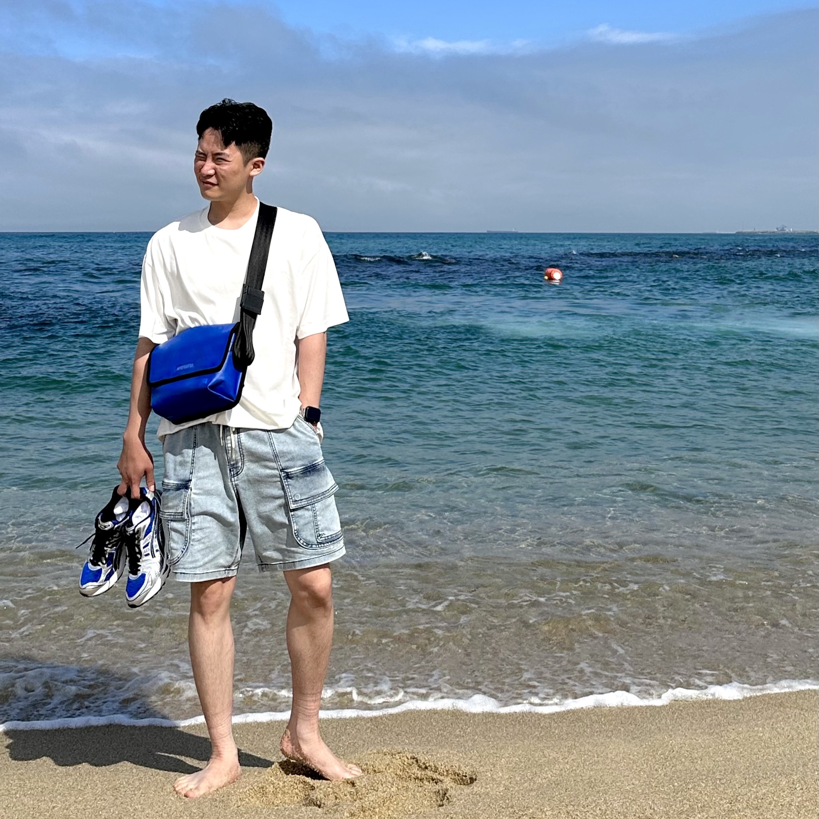 Asics Gel-Kayano 14 Monaco Blue Black, Ader Error Small Trace Esty Messanger Bag Z-Blue 착용 스타일 - 1