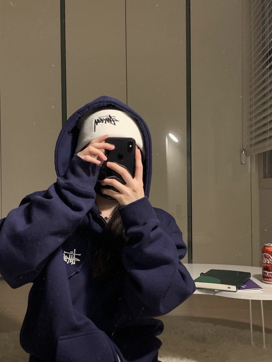 Nike x Stussy Cuff Beanie White, Stussy Basic Stussy Zip Hoodie Navy 2022 착용 스타일