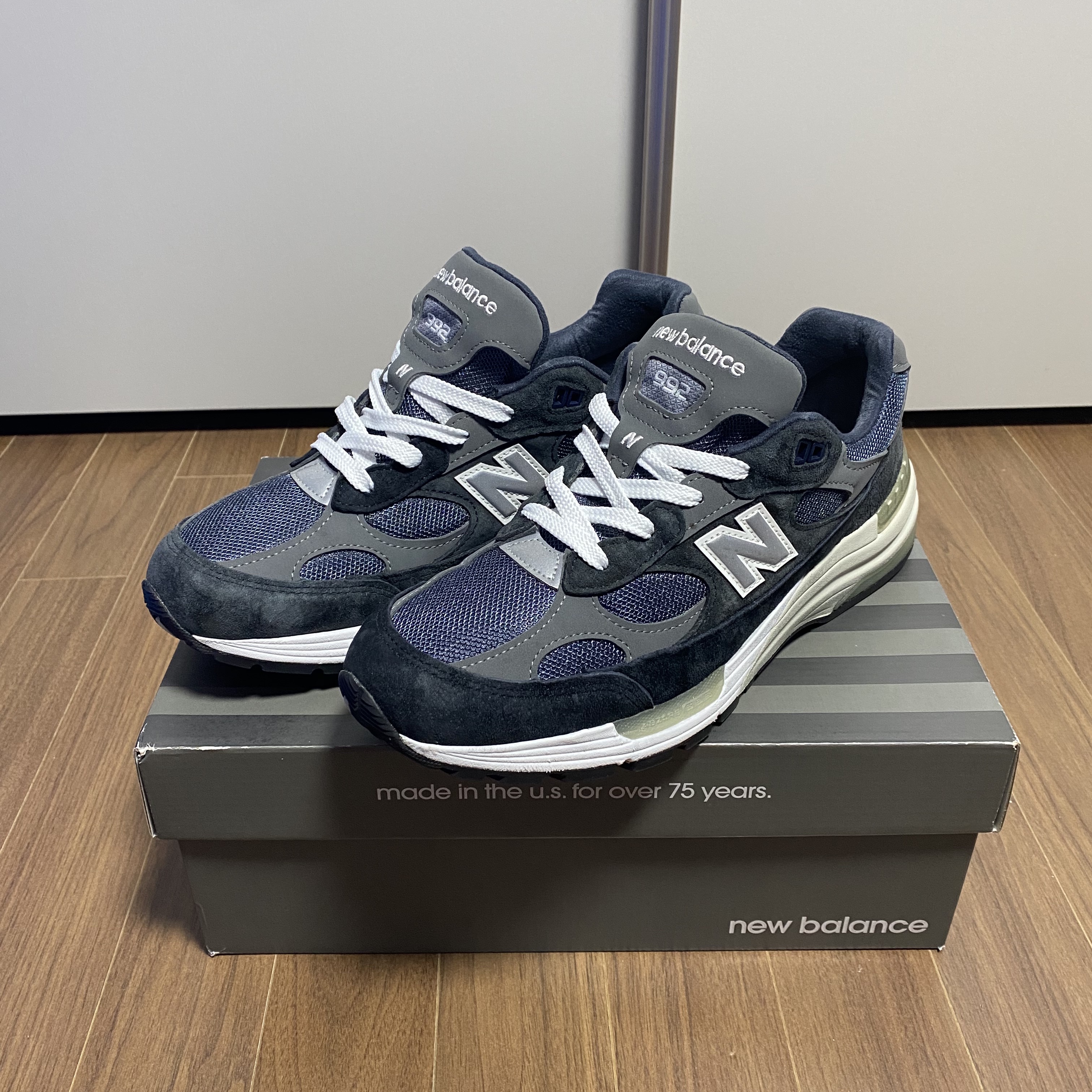 New Balance 992 Made in USA Navy 착용 스타일
