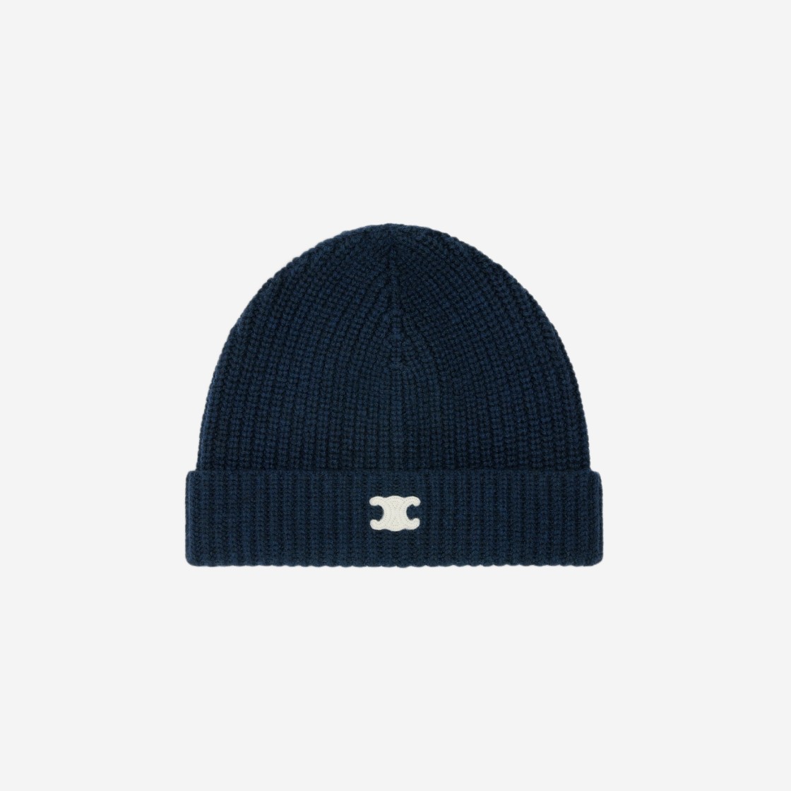 (W) Celine Triomphe Embroidered Beanie in Heritage Cashmere Navy 상세 이미지 1