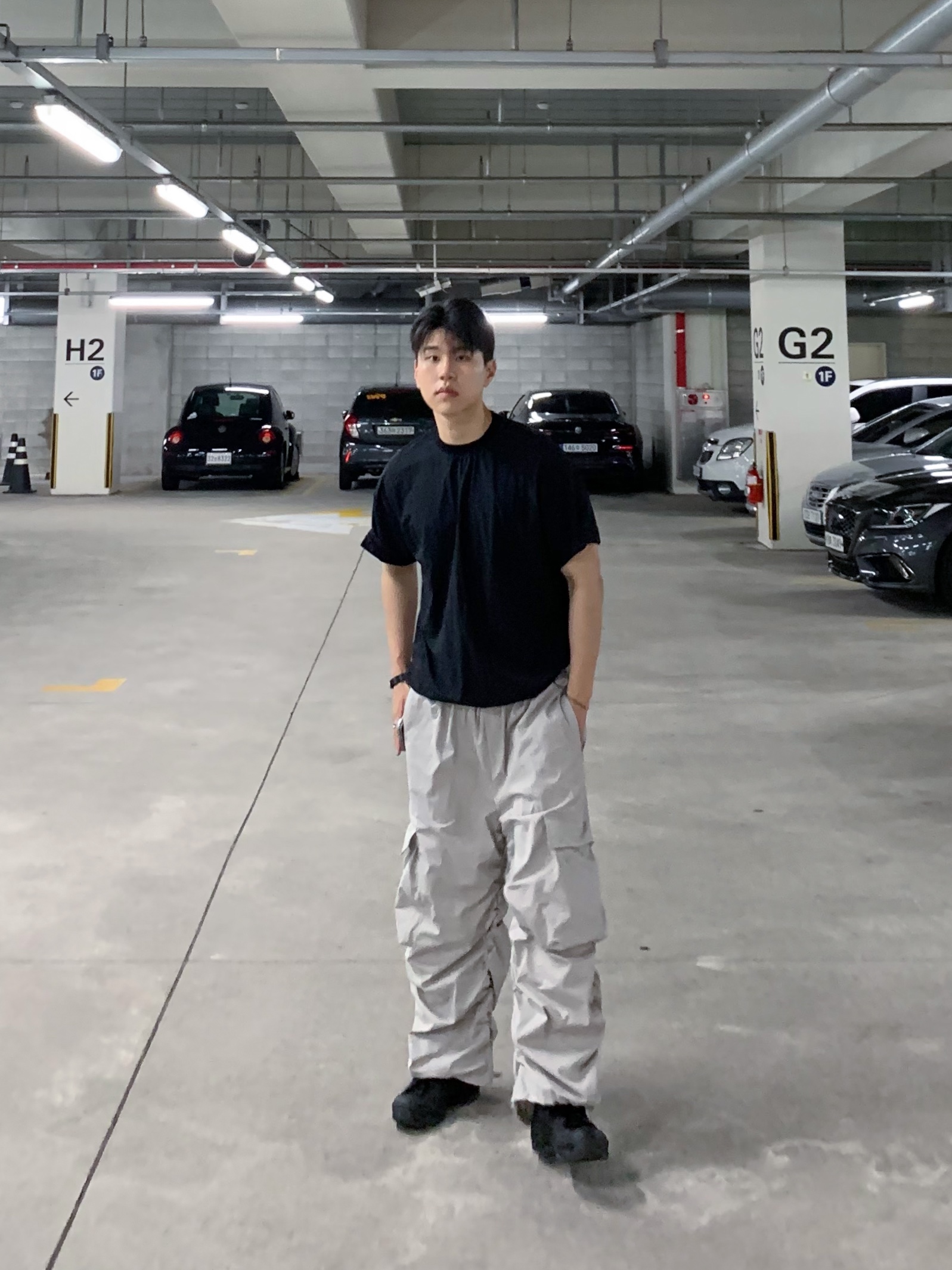 Nike x Comme des Garcons Homme Plus Air Foamposite One Black 착용 스타일 - 1