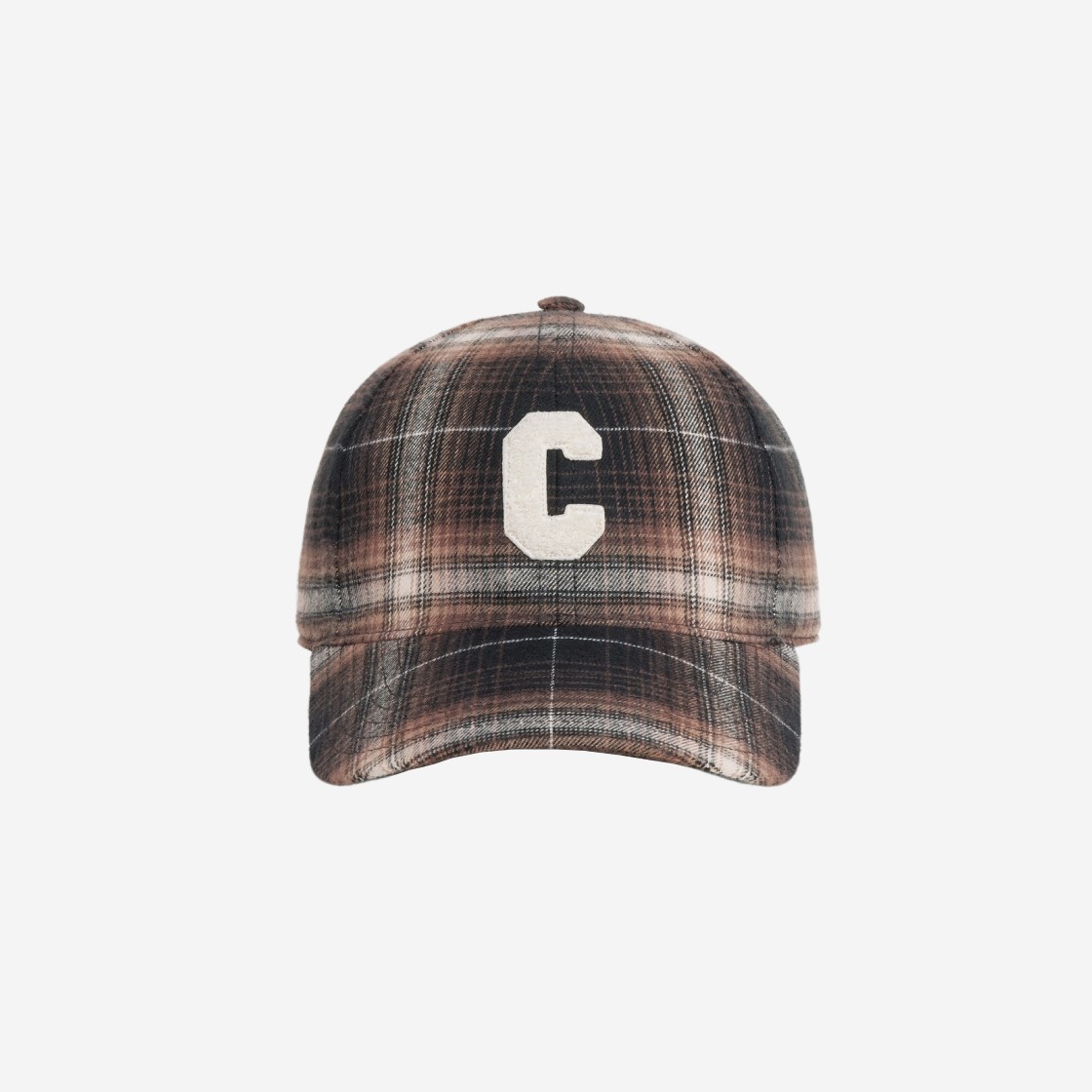 Celine Initial Cap in Checked Cotton Brown 상세 이미지 1