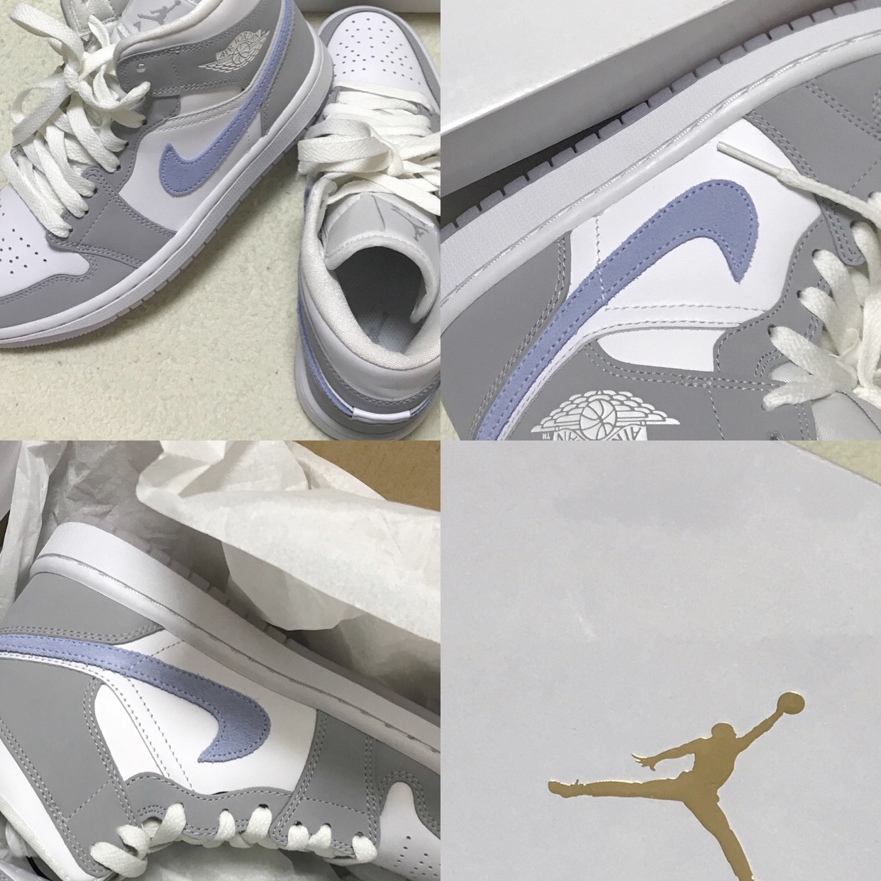 (W) Jordan 1 Mid Wolf Grey 착용 스타일