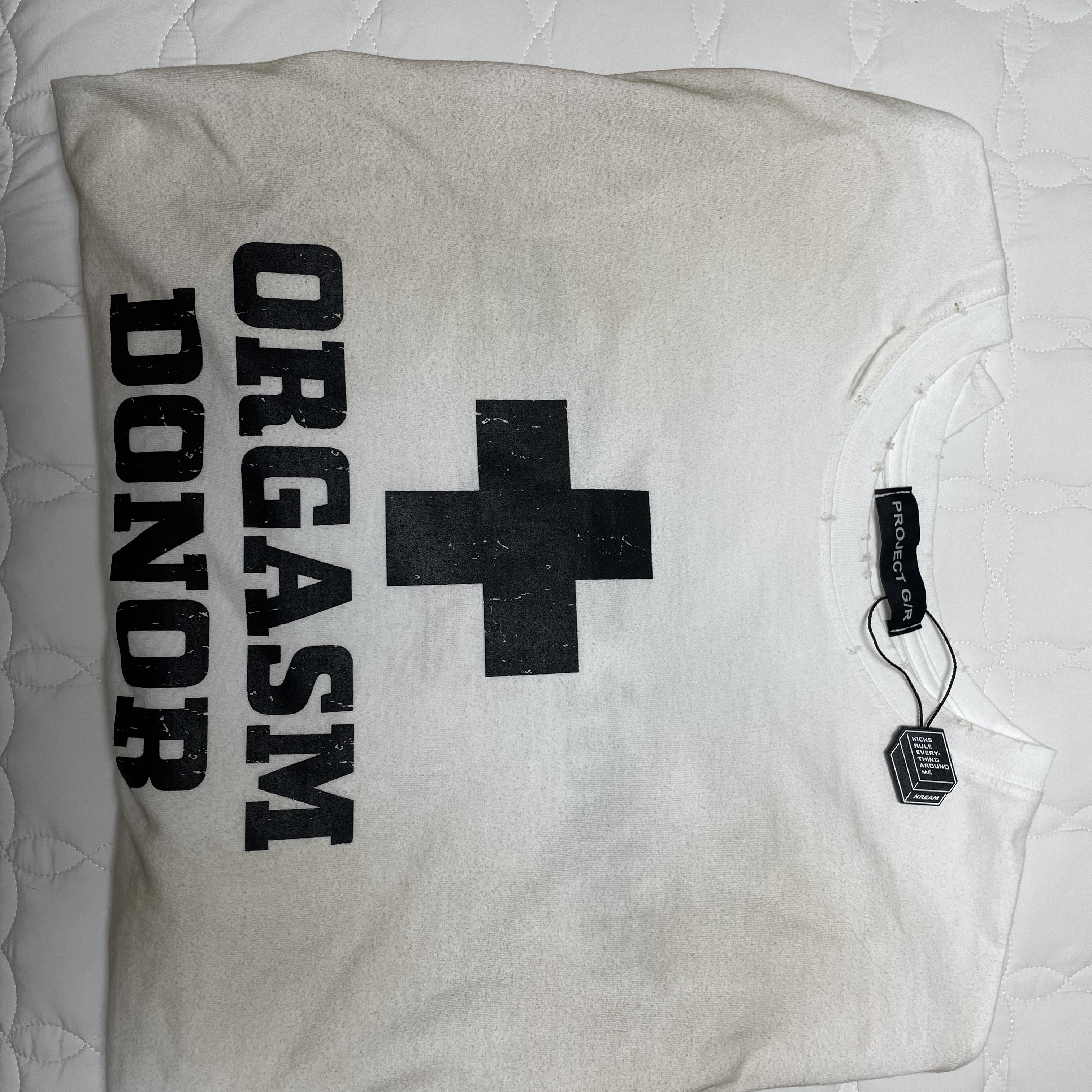 Project G/R Orgasm Donor T-Shirt Dirty White 착용 스타일