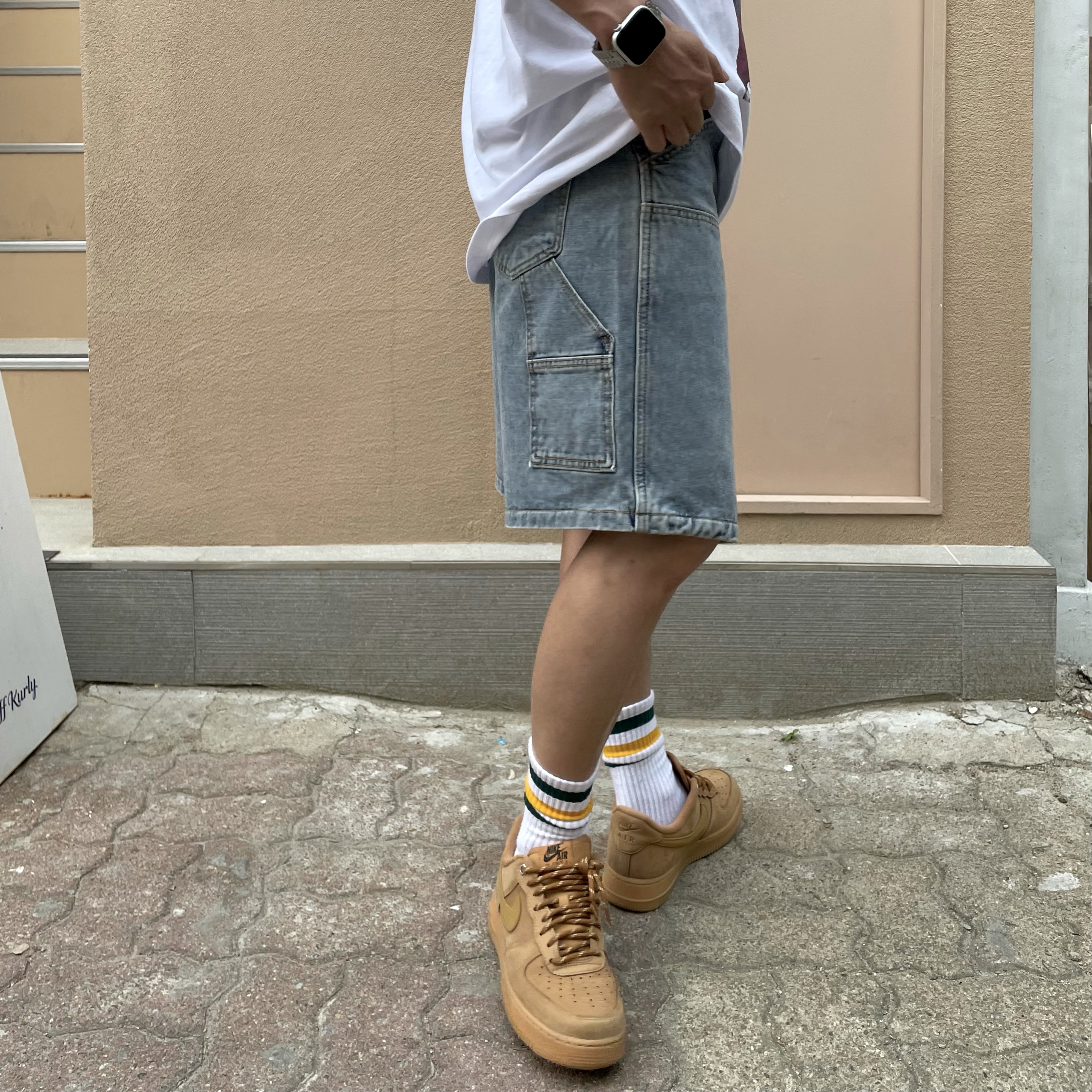 Nike Air Force 1 '07 WB Flax 착용 스타일 - 5