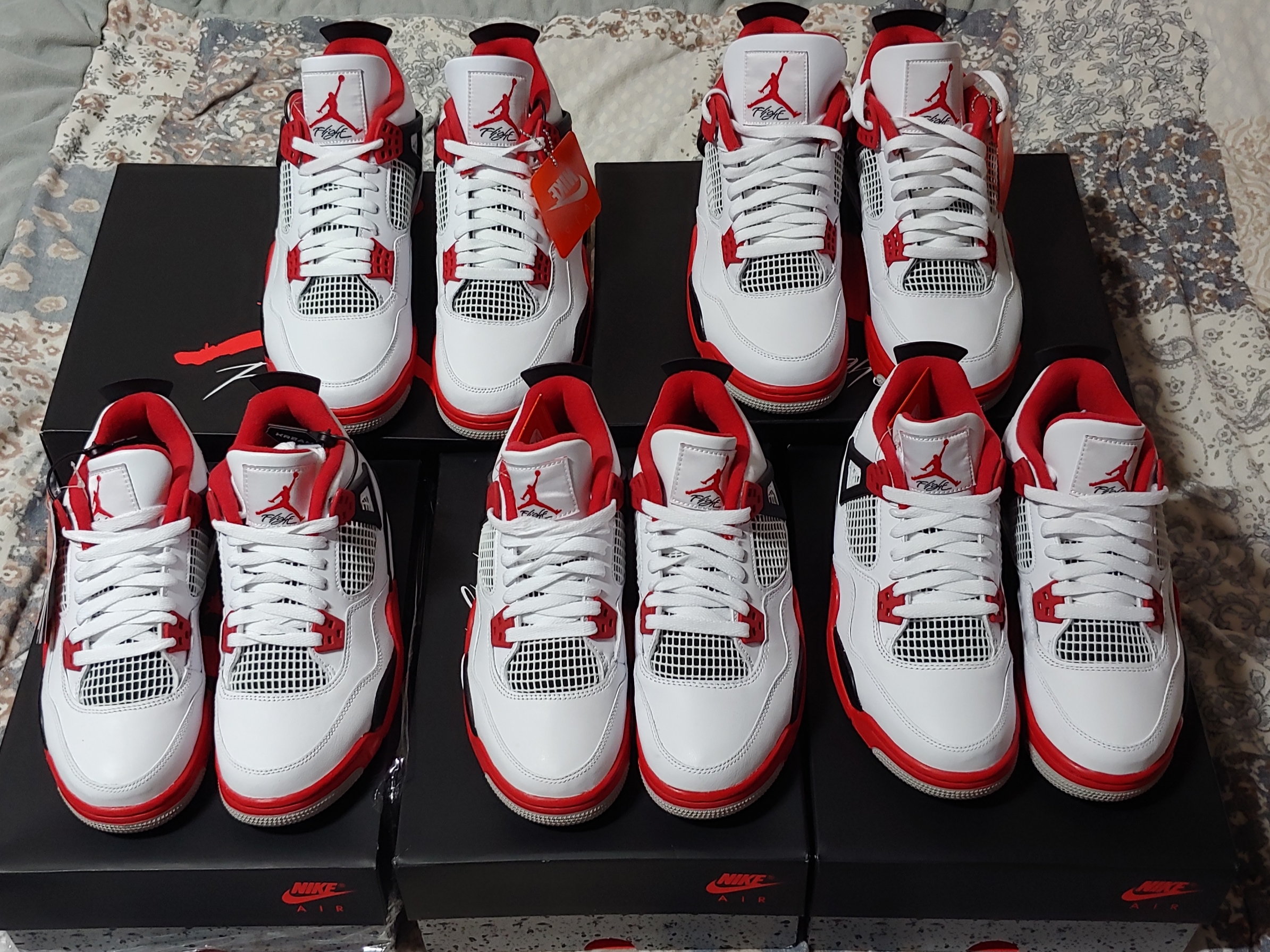 Jordan 4 Retro OG Fire Red 2020, (GS) Jordan 4 Retro OG Fire Red 2020 착용 스타일