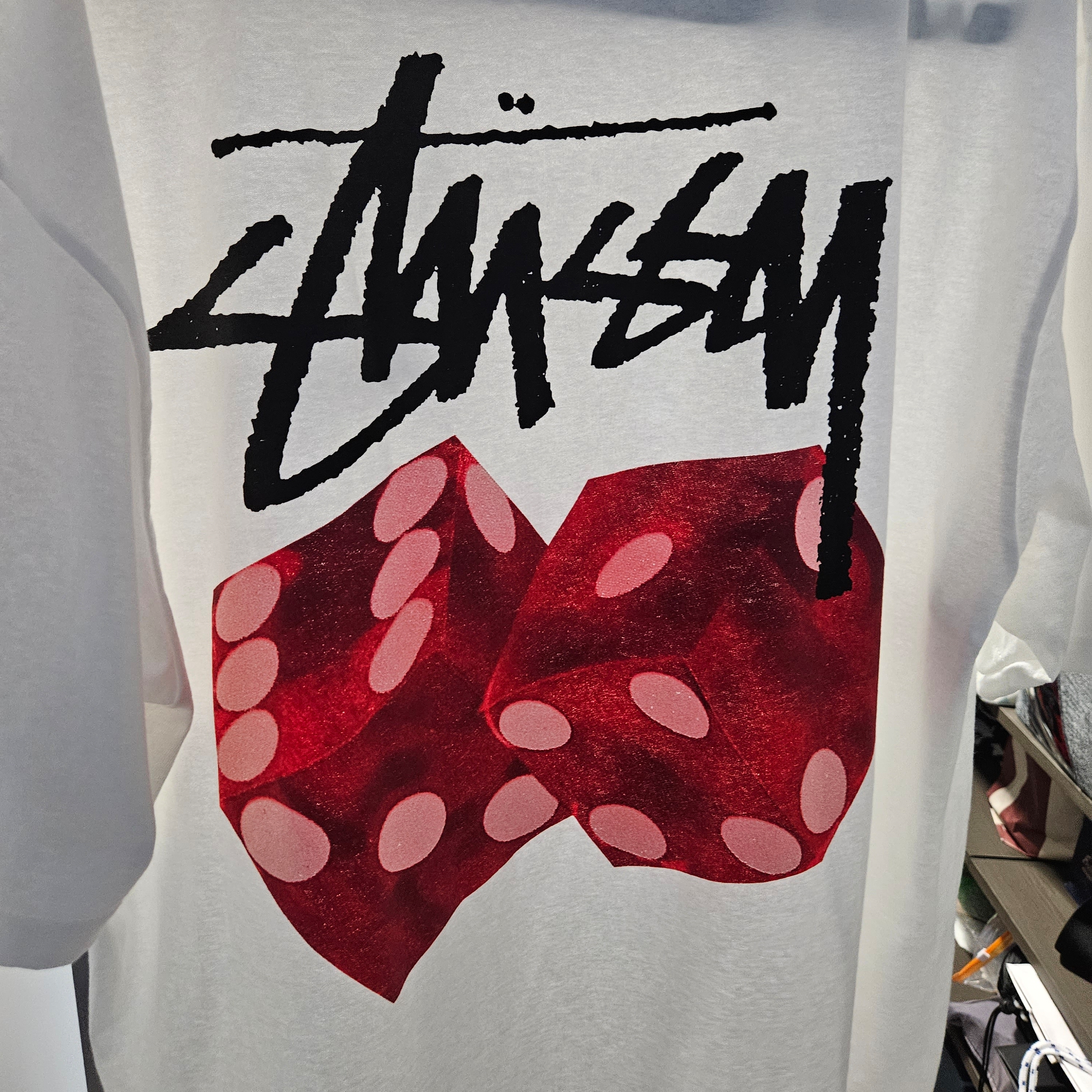 Stussy Diced Out T-Shirt White 착용 스타일