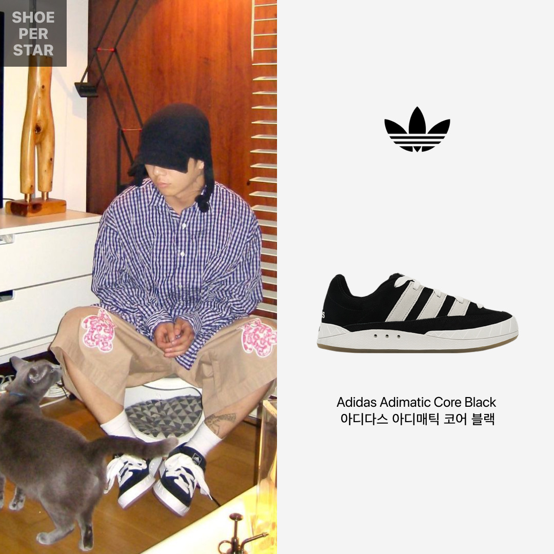 Adidas Adimatic Core Black 착용 스타일 - 1
