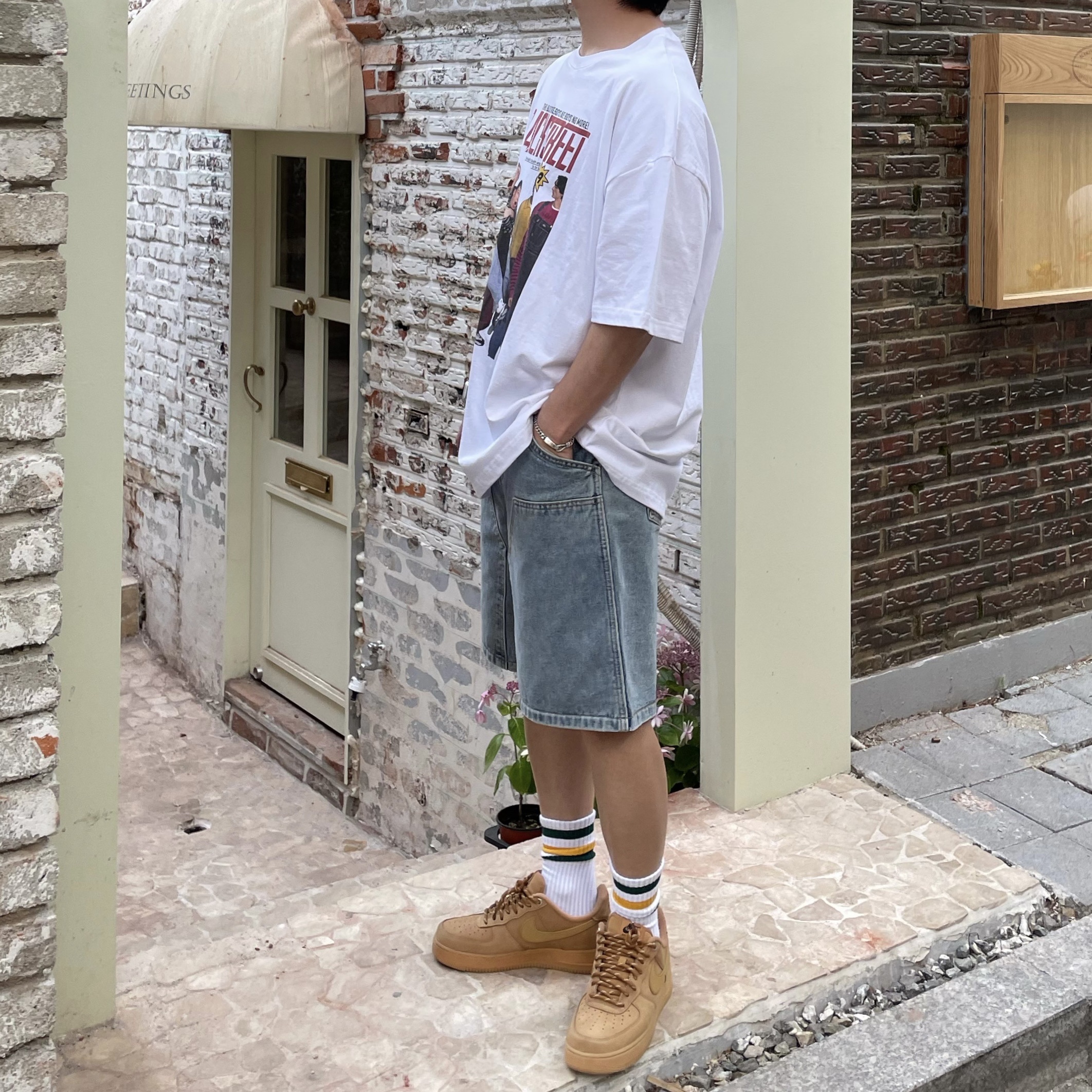 Nike Air Force 1 '07 WB Flax 착용 스타일 - 3