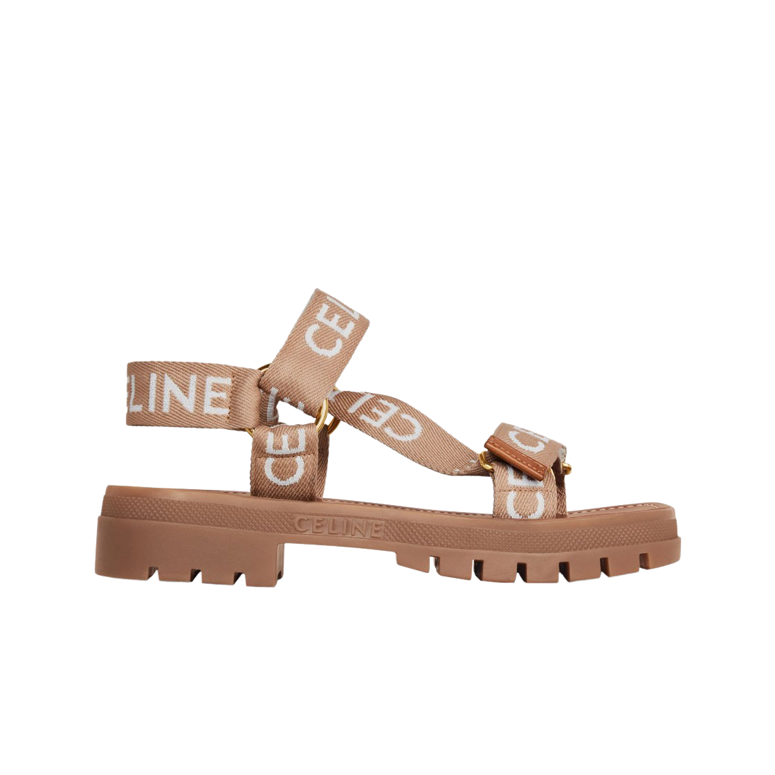 (W) 셀린느 자카드 울 레오 스트래피 샌들 라이트 베이지 화이트((W) Celine Leo Strappy Sandal in Wool with Celine Jacquard Light Beige White) - 1