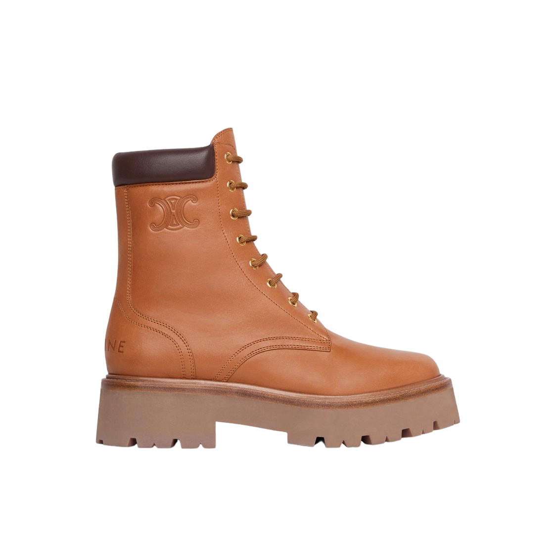 (W) 셀린느 트리옹프 셀린느 벌키 레이스업 부츠 카프스킨 탄((W) Celine Lace-Up Boot with Triomphe Celine Bulky in Calfskin Tan) - 1