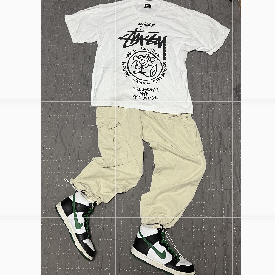 Jordan 1 Retro High OG Black and Lucky Green, (W) Nike Dunk Low Gorge Green 착용 스타일