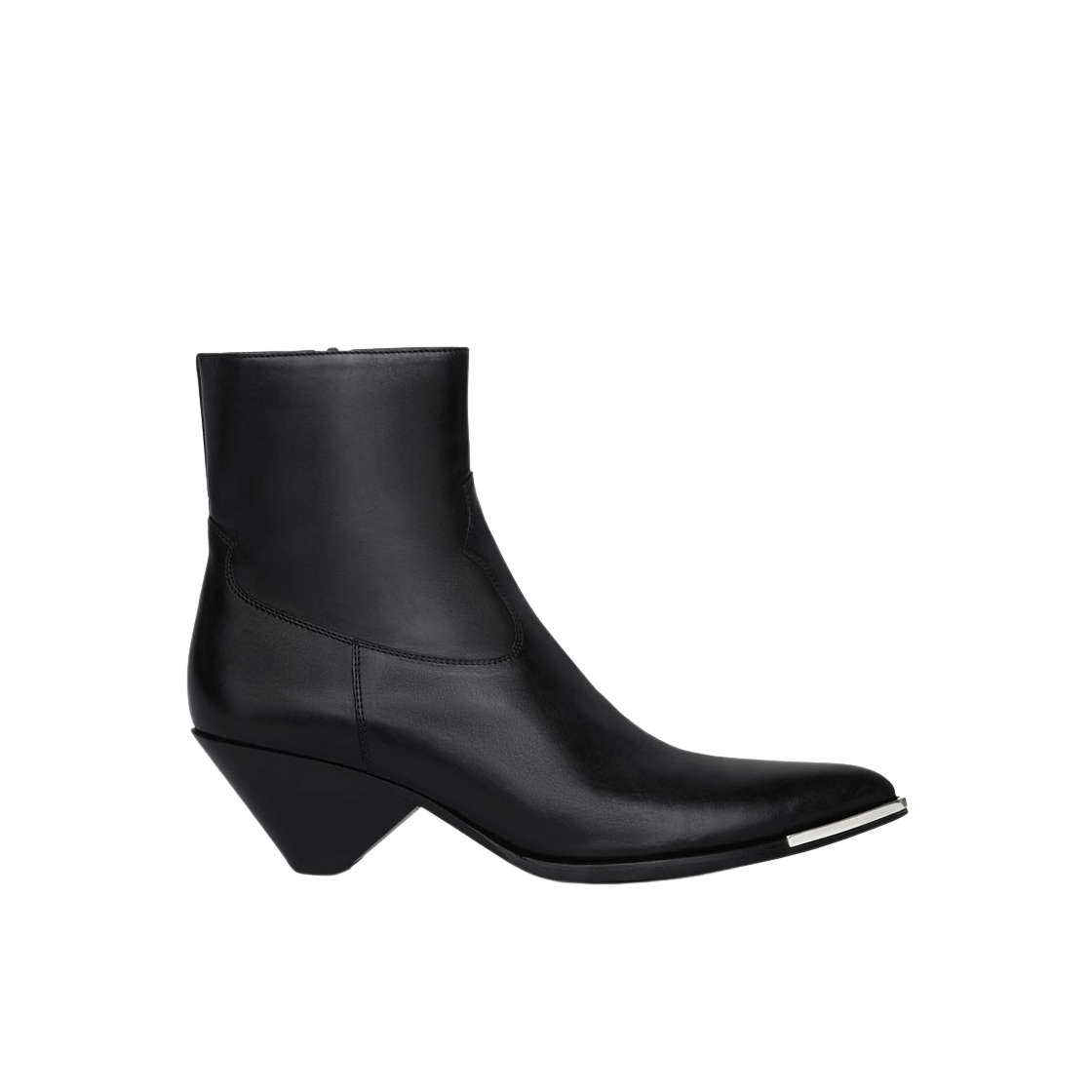 셀린느 메탈 토 샤이니 카프스킨 지퍼 코니크 부츠 블랙(Celine Zipped Conique Boot with Metal Toe in Shiny Calfskin Black) - 1