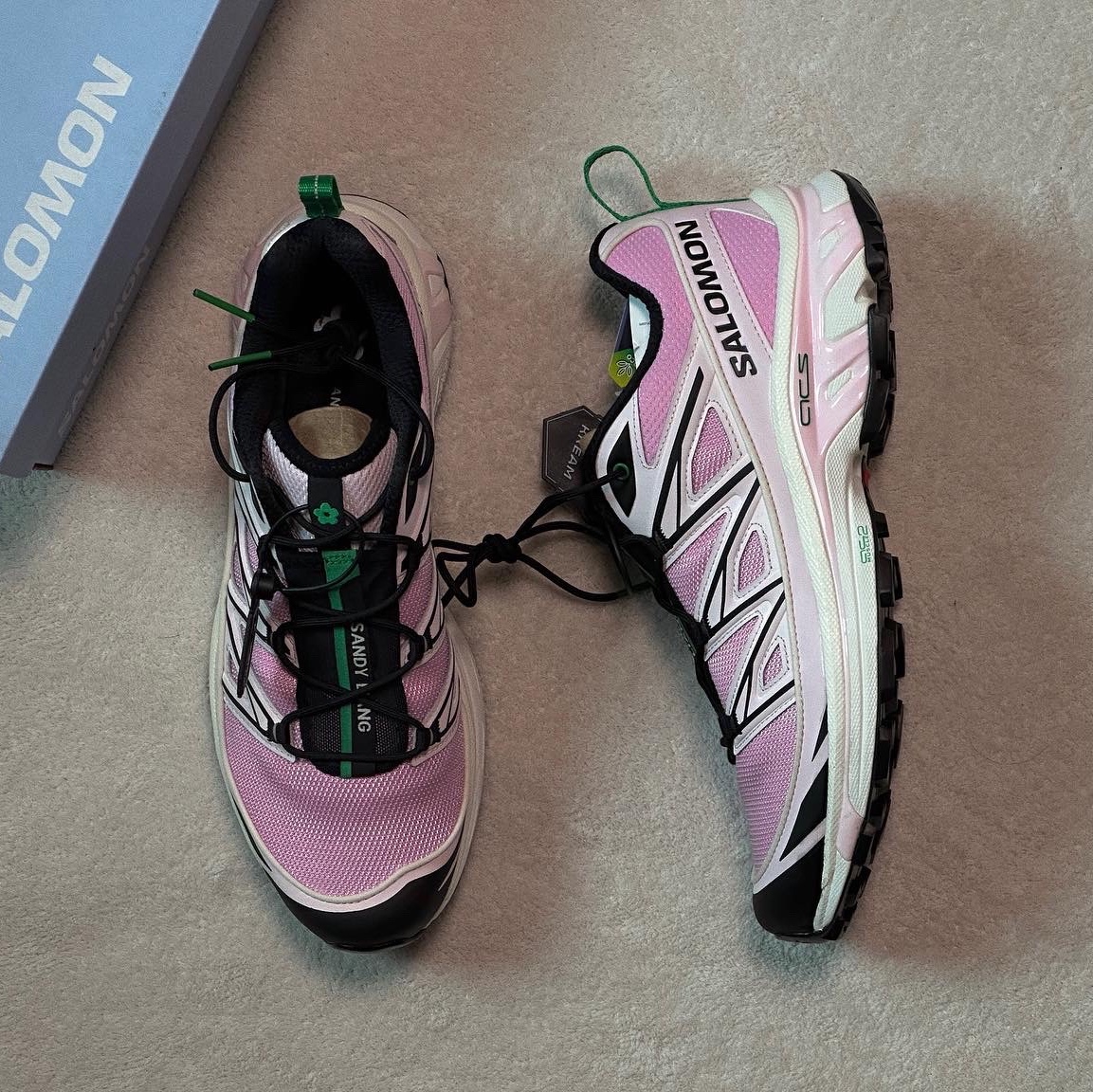 Salomon x Sandy Liang XT-6 Expanse Cradle Pink 착용 스타일