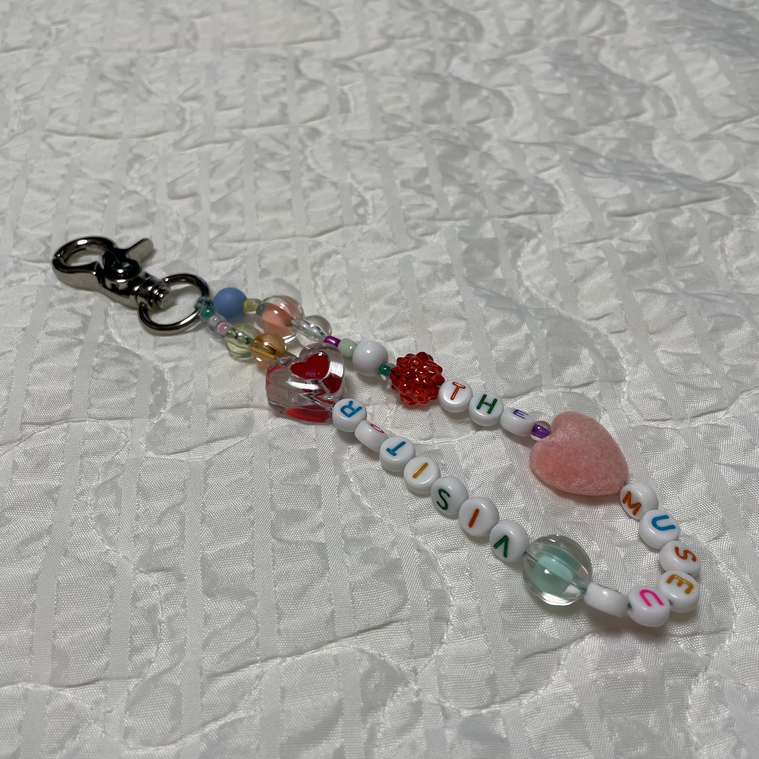 Themuseumvisitor Heart Beads Keyring - 23PS 착용 스타일 - 2