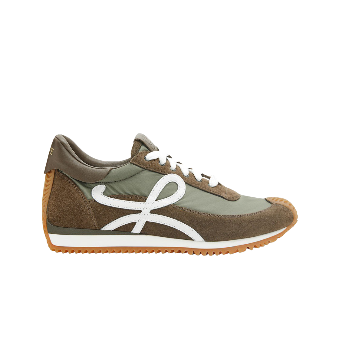 로에베 나일론 앤 스웨이드 플로우 러너 다크 카키 그린(Loewe Flow Runner in Nylon and Suede Dark Khaki Green) - 1