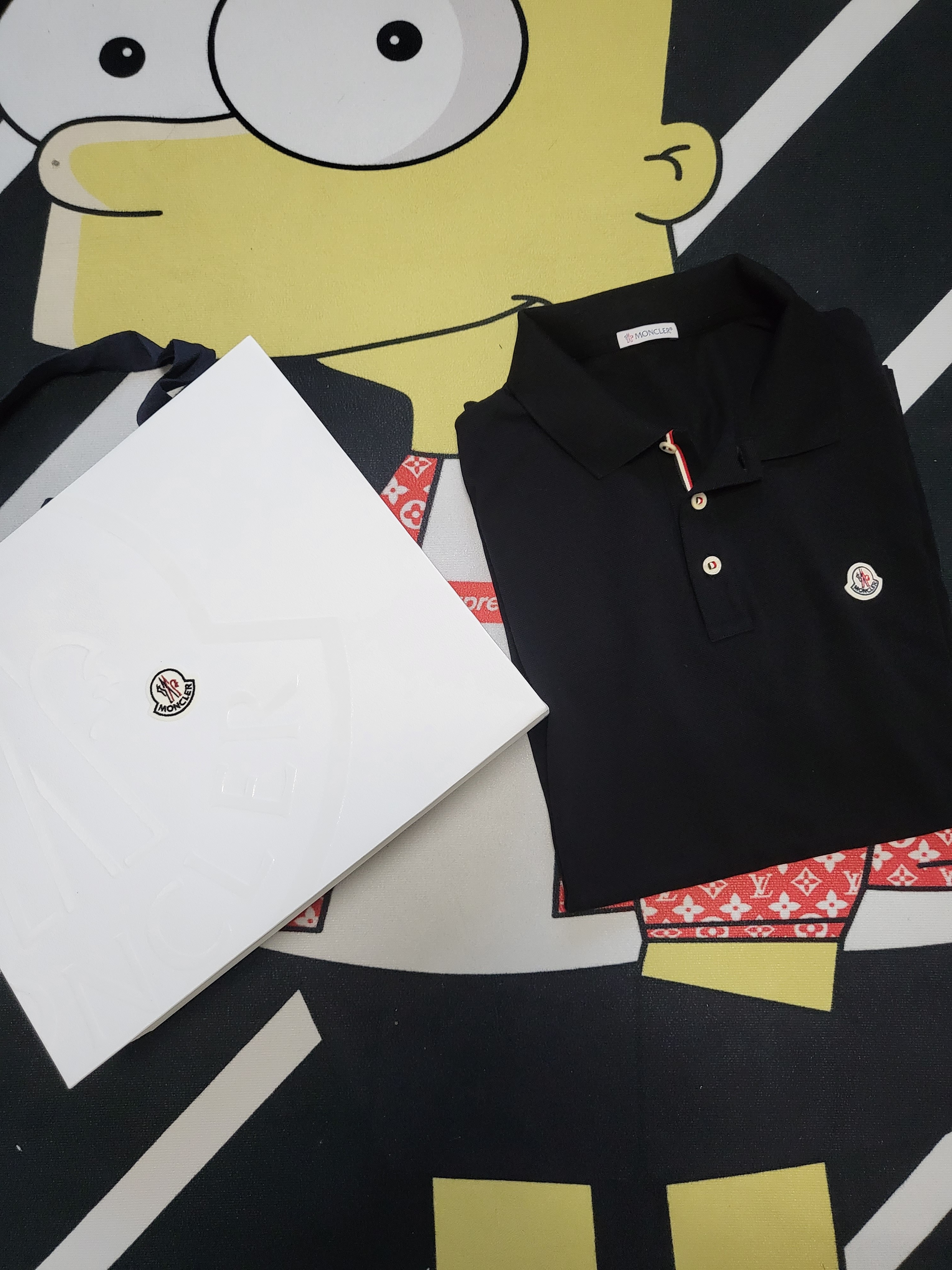 Moncler Logo Polo Shirt Black - 23SS 착용 스타일